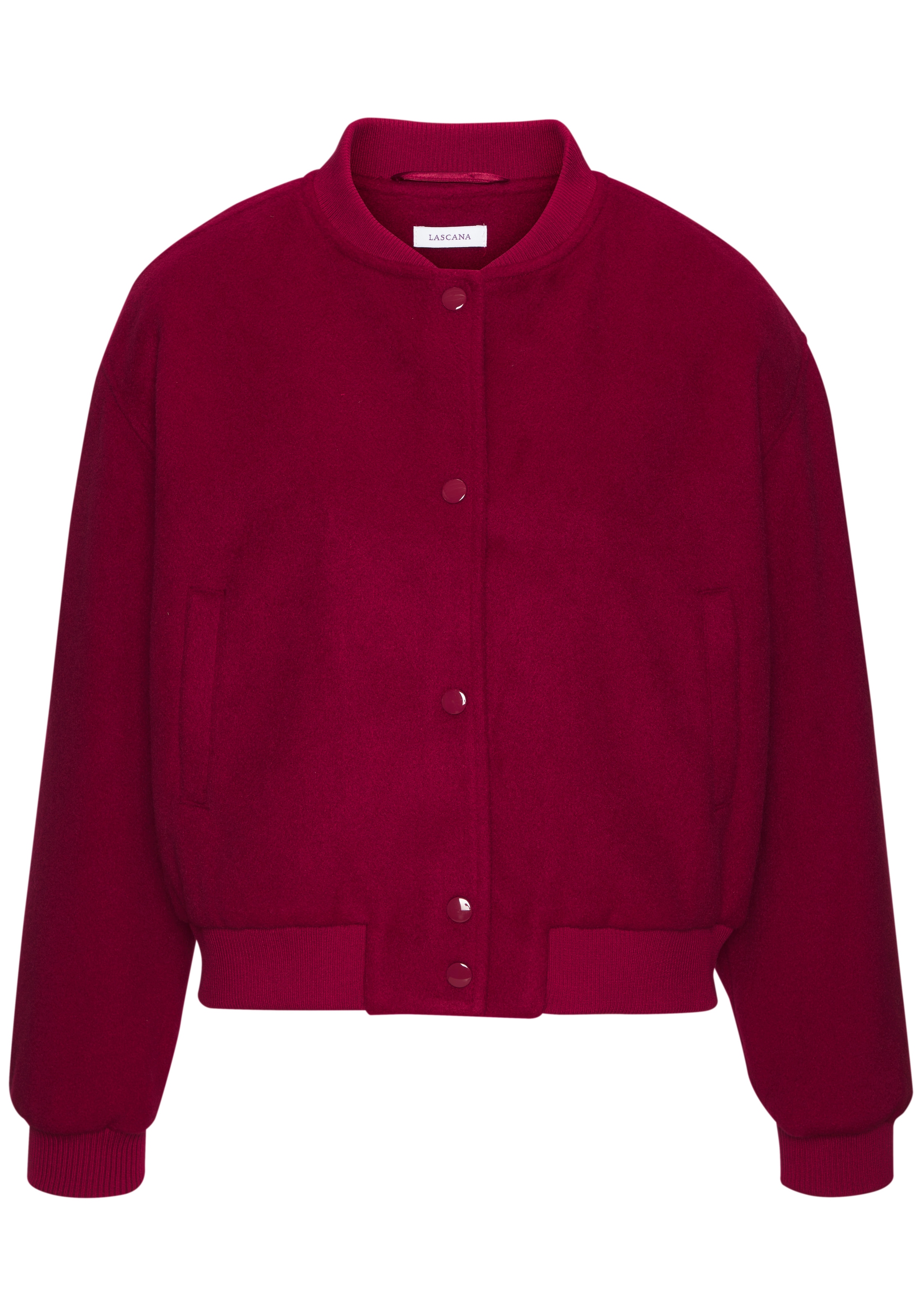 LASCANA Veste bomber mit Rippbündchen, Pilotenjacke mit Druckknöpfen und Taschen