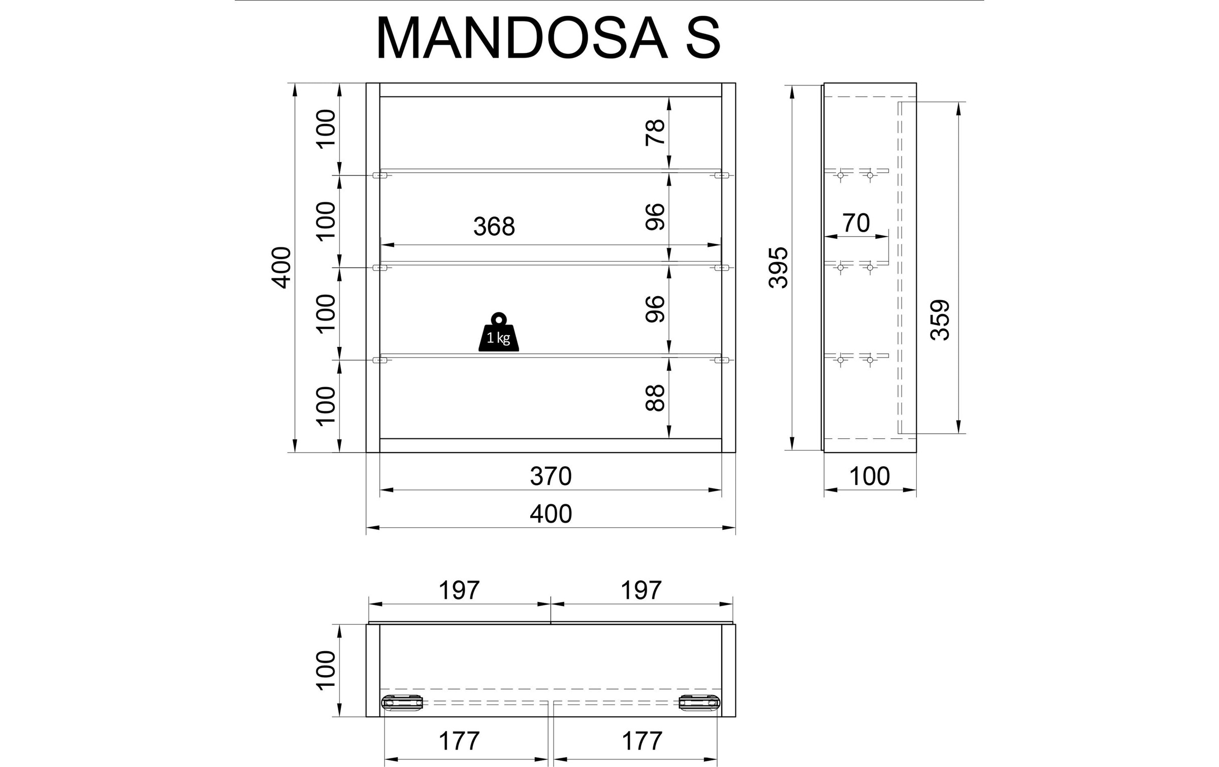 VCM Vitrines »Mandosa S 40 x 40 cm«