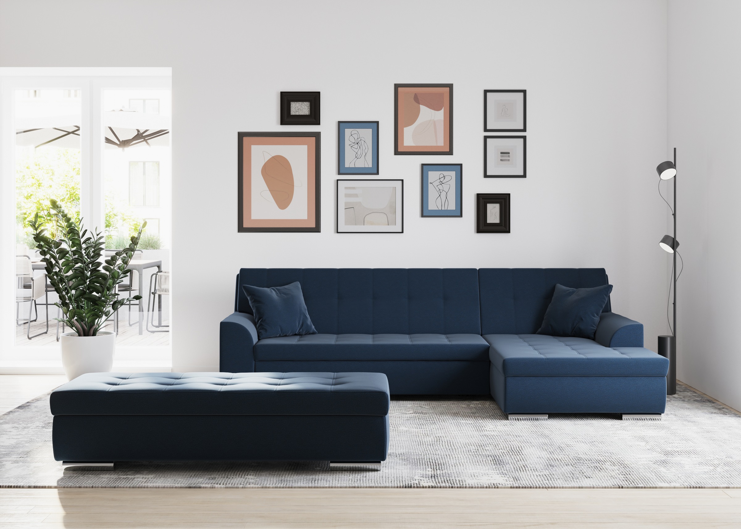 DOMO collection Ecksofa »TREVISO viele Bezüge, auch in Cord, L-Form, 267x178 cm« wahlw. mit Bettfunktion, inkl. Zierkissen, Unser Dauertiefpreis