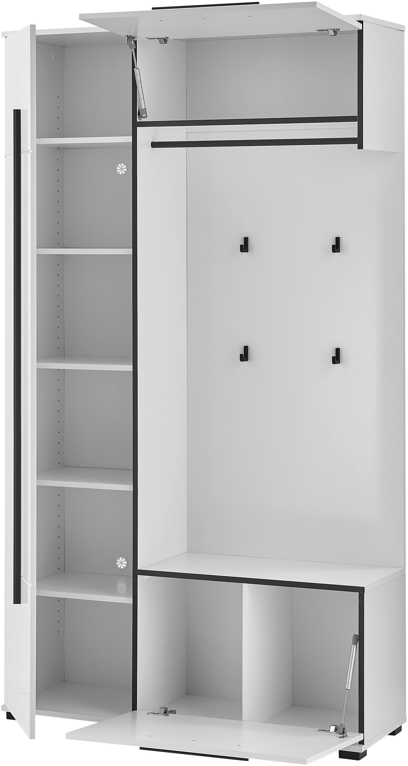 Home affaire Vestiaire compact »Cantara Flurgarderobe, modern, 2 Farben, 111 cm breit« vielseitig einsetzbar, unterschiedliche Stauraummöglichkeiten