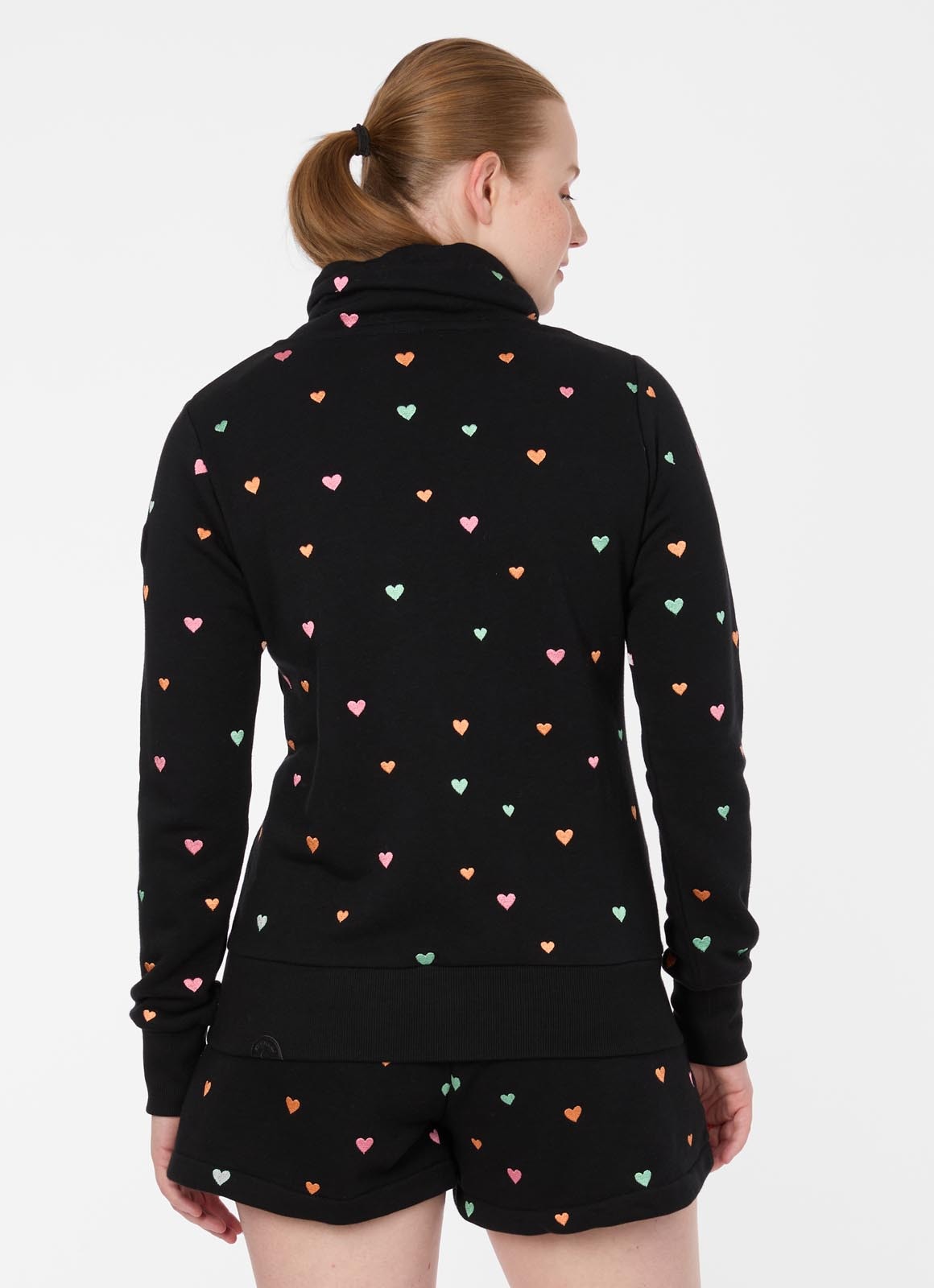 Ragwear Veste sweat »RONETTE HEARTS« Baumwollmischung, innen unbrushed, leicht taillierte Form