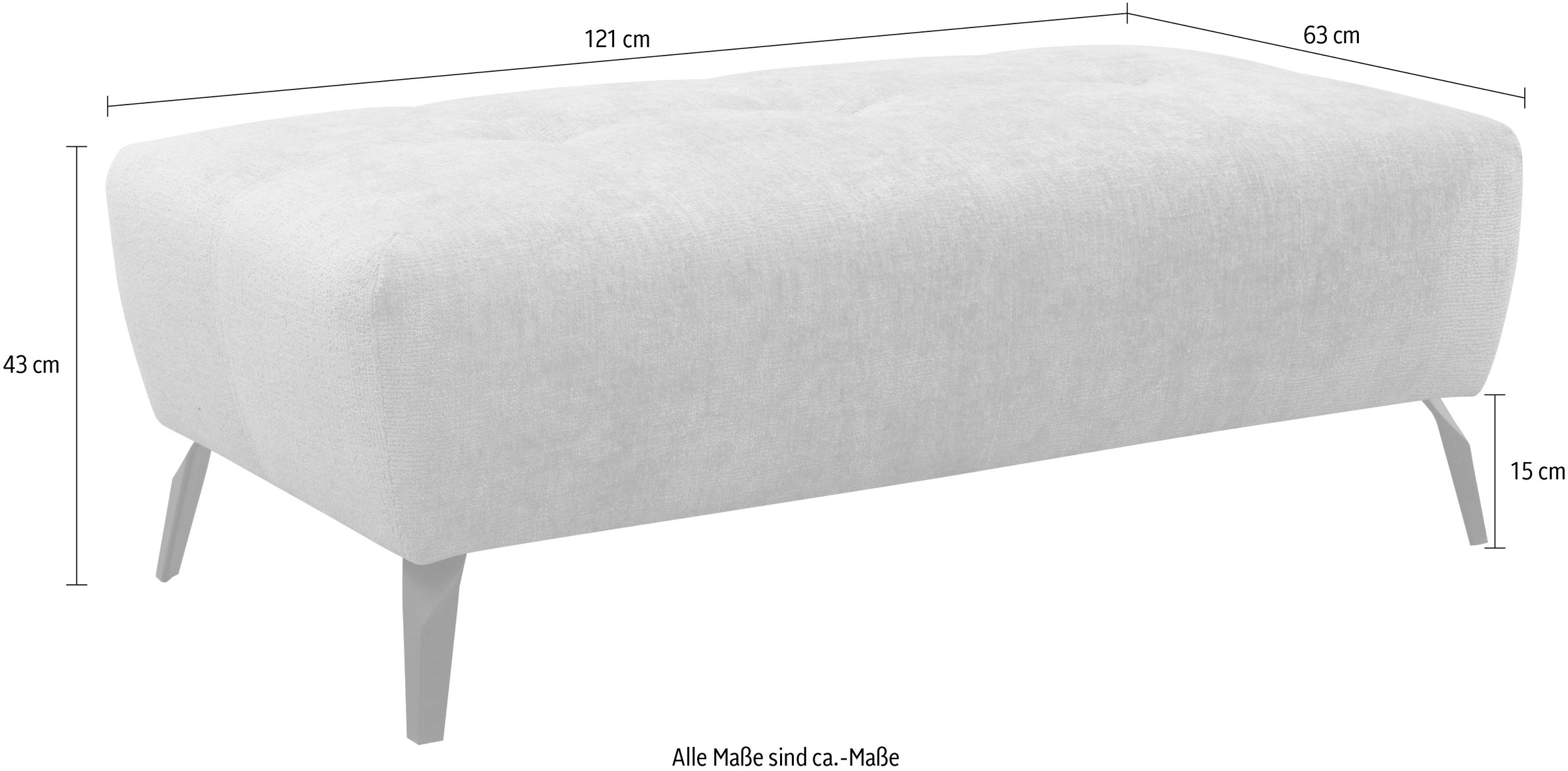 GOODproduct Tabouret »Viborg« Pouf rembourré Viborg assorti au canapé, largeur 121 cm