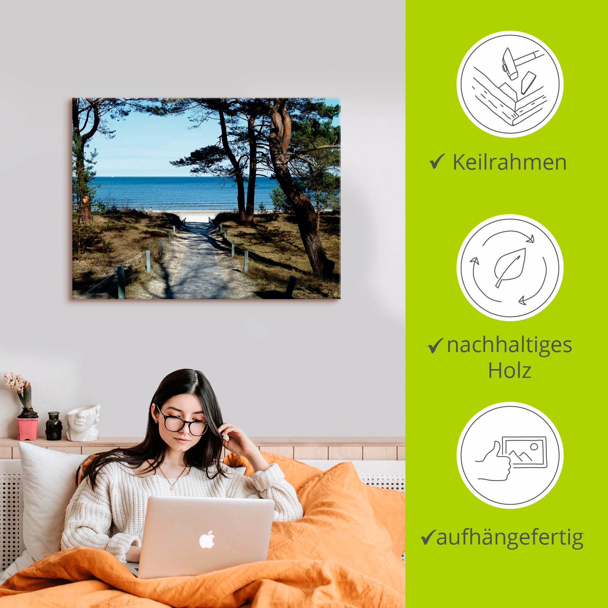 Artland Leinwandbild »schöne Ostseeküste« Gewässer 1 Stk. tlg. auf Holzrahmen gespannt