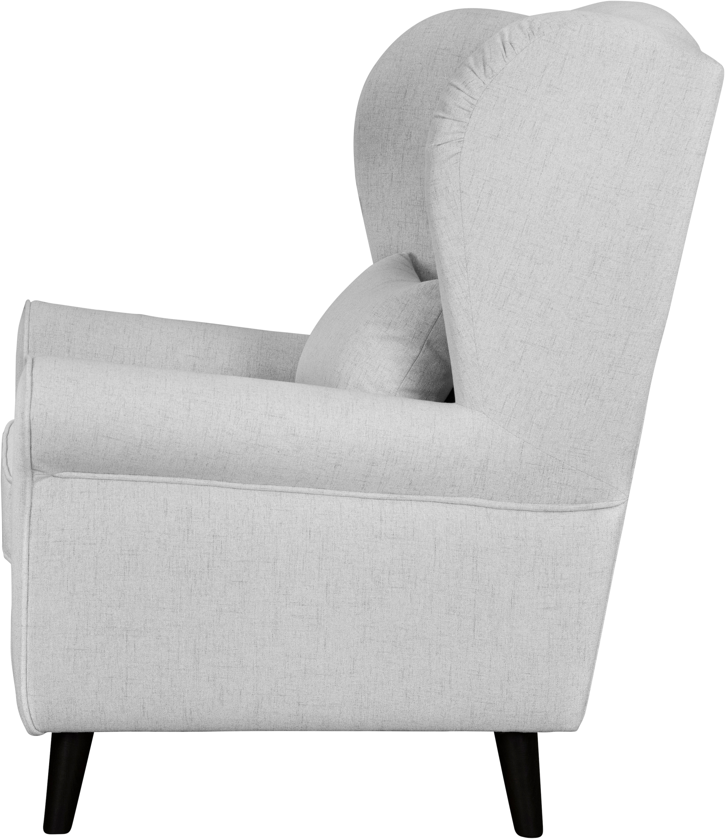 Home affaire Fauteuil »Ohrensessel CHISTELLE, wahlweise mit Polsterhocker« mit Wellenunterfederung, Masse: B/T/H: 81/87/99 cm