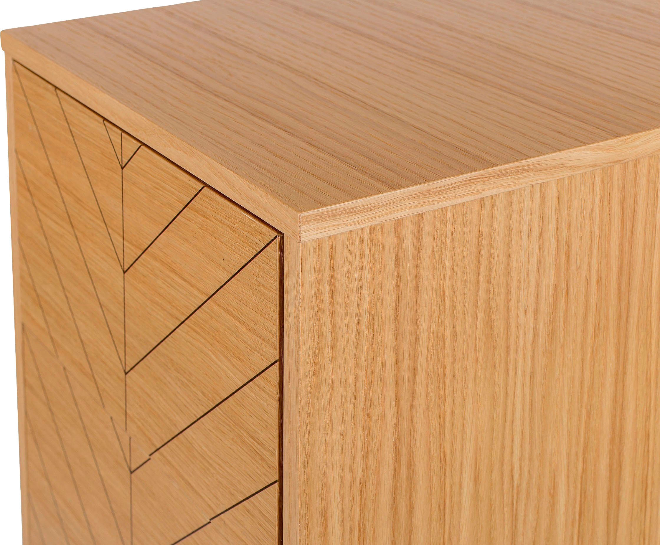 Woodman Commode haute im skandinavischen Design, mit besonderem Print, FSC®