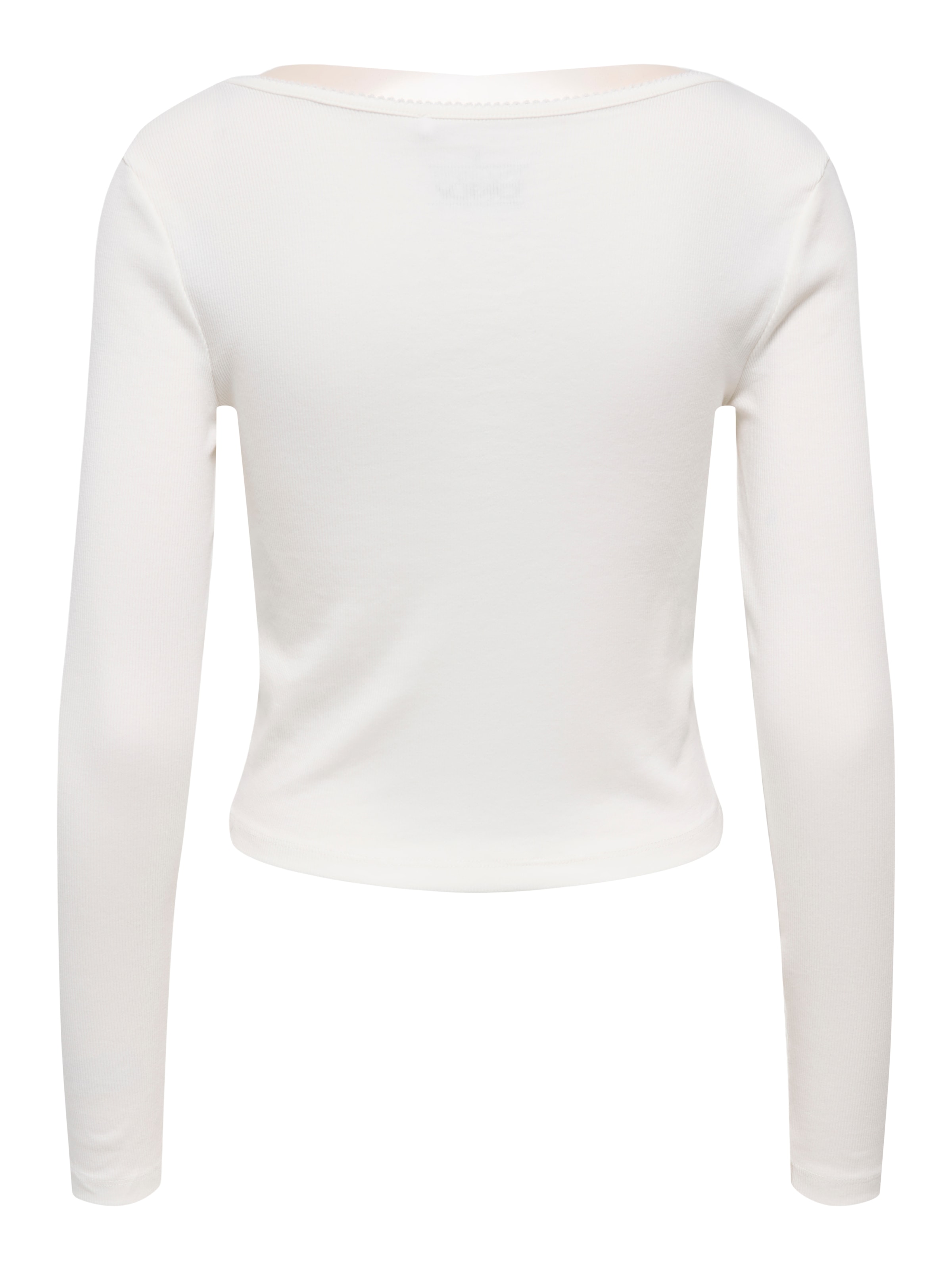 ONLY Langarmshirt »ONLBETTY LIFE L/S SCALLOP V-NECK CC JRS« mit Raffung am Ausschnitt