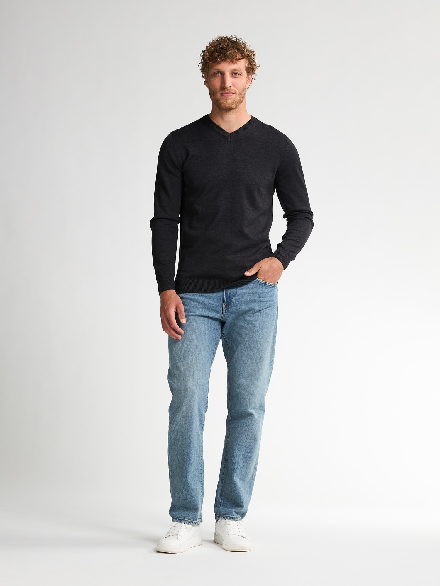 Petrol Industries Pull col V »V-Neck Basi« Materialmix mit Baumwollanteil