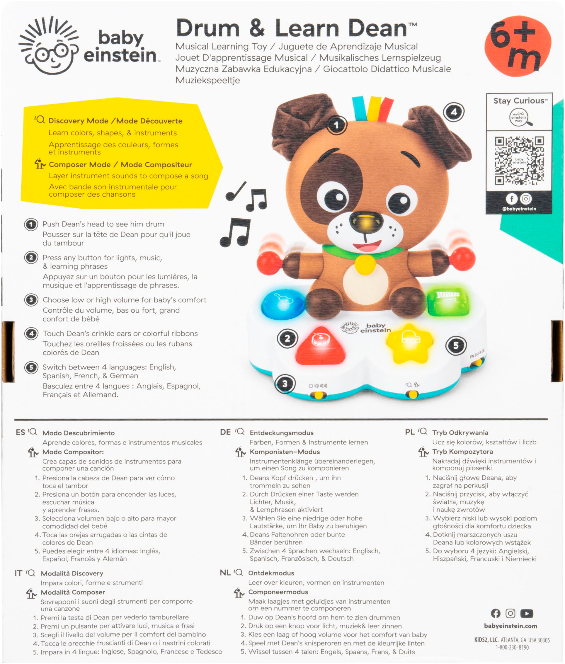 Baby Einstein Lernspielzeug »Drum & Learn Dean  Musical Learning Toy« mit Licht und Sound