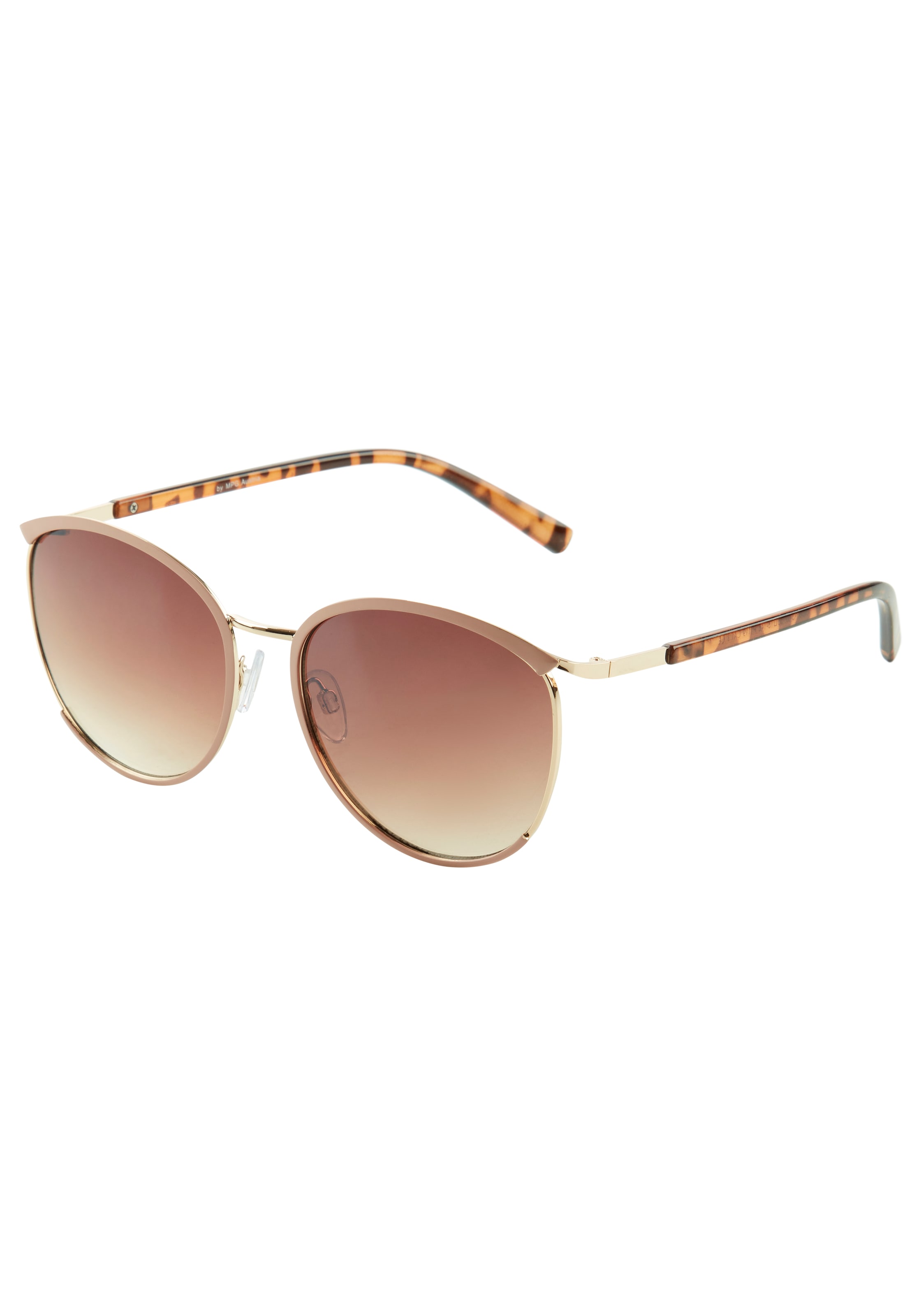 Laura Scott Sonnenbrille mit golffarbendem Vollrand und rosa Halbbesatz - NEW