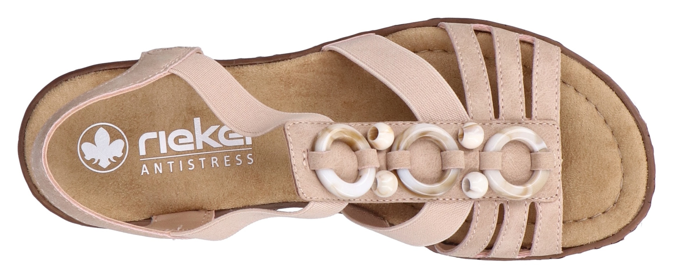 Rieker Sandales compensées  Sommerschuh, Plateausandale, Schlupfschuh mit seitlichen Gummizügen