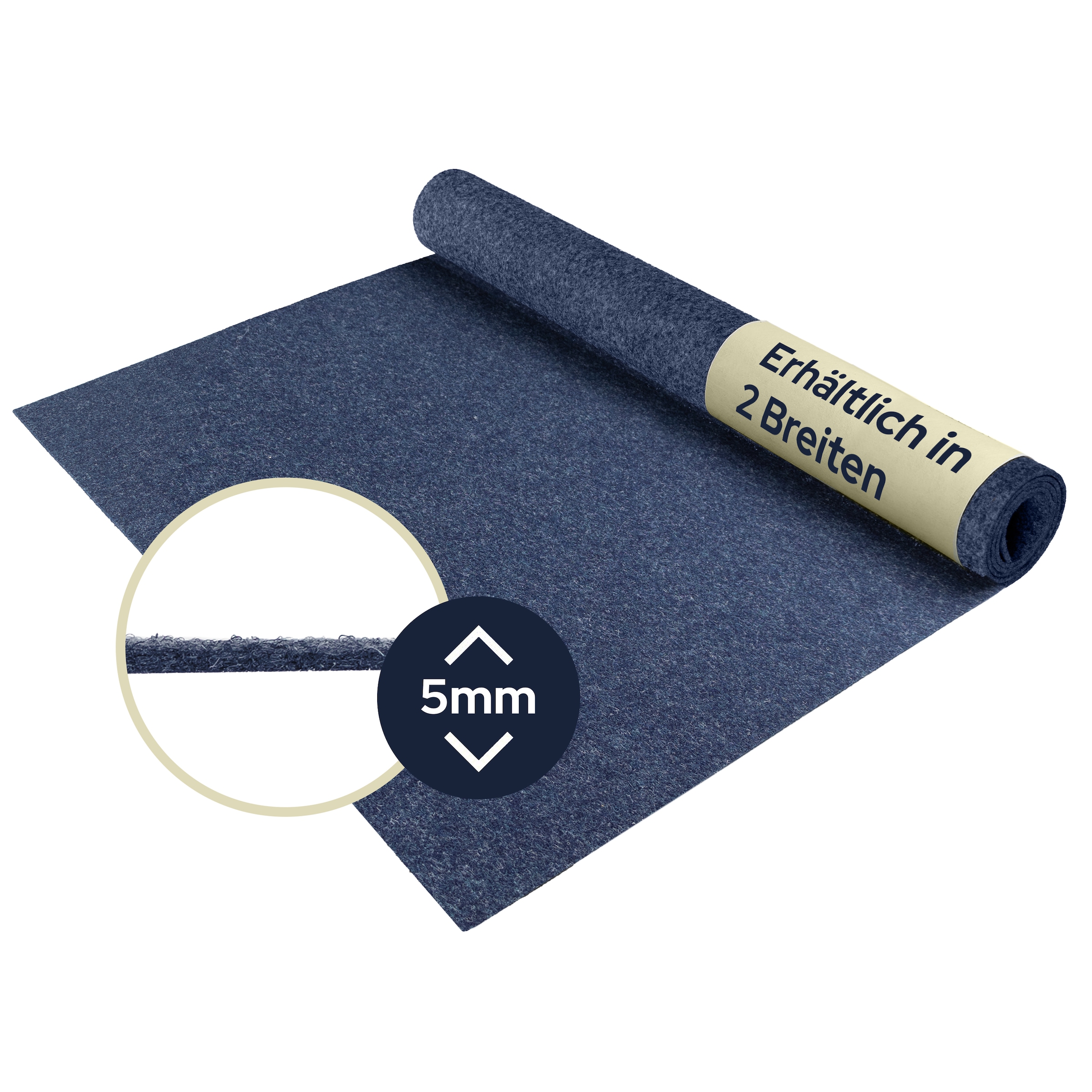Primaflor-Ideen in Textil Moquette »Nadelfilz REWIND, Gesamthöhe 5 mm, Made in Belgium« Rectangulaire largeur 200 cm, couleurs unies, robuste et résistant