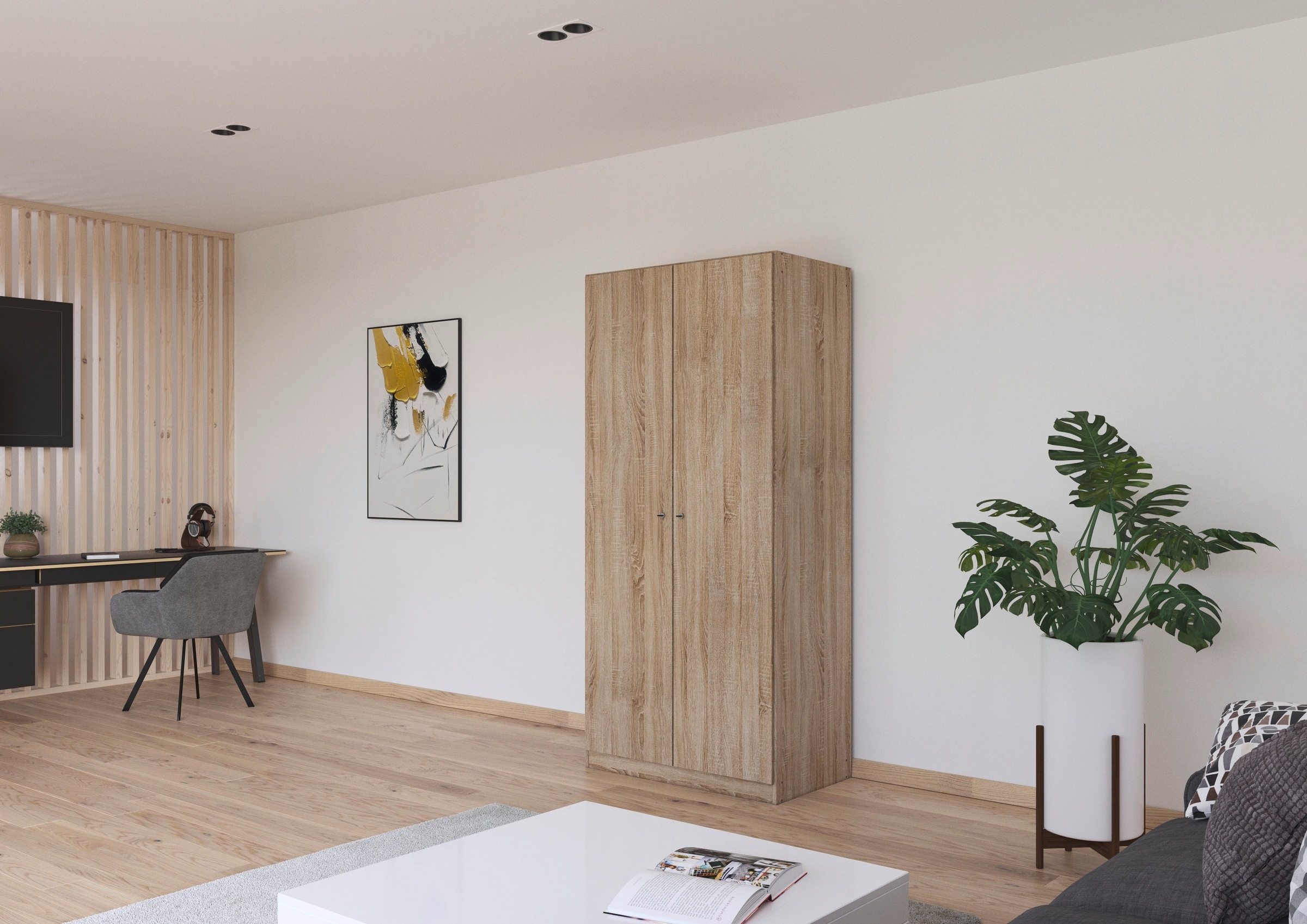 rauch Kleiderschrank »Schrank Garderobe Garderobenschrank Putzschrank Wäscheschrank BERGHEIM« Breite/Höhe/Tiefe: 91/197/54 cm,  viel Stauraum, abschliessbar mit gesamt 4 Schlüsseln, MADE IN GERMANY