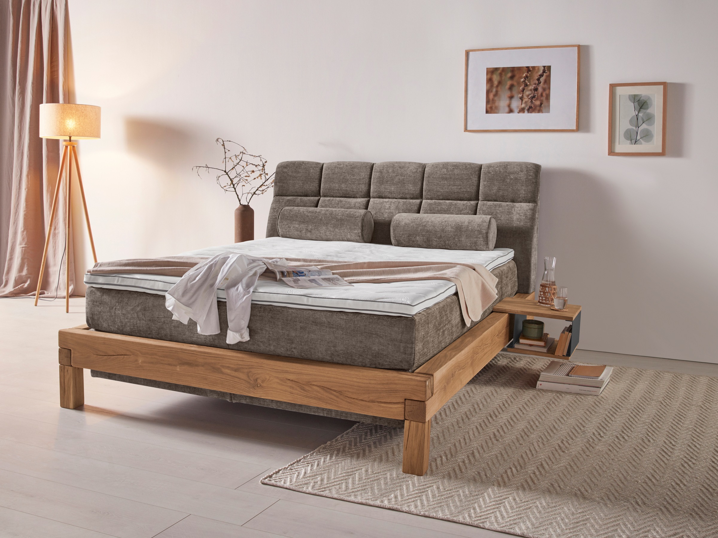 Home affaire Lit boxspring »Villads« Liegefläche: 160/200 cm aus Balkeneiche, Inside-Boxspring-Unterbau