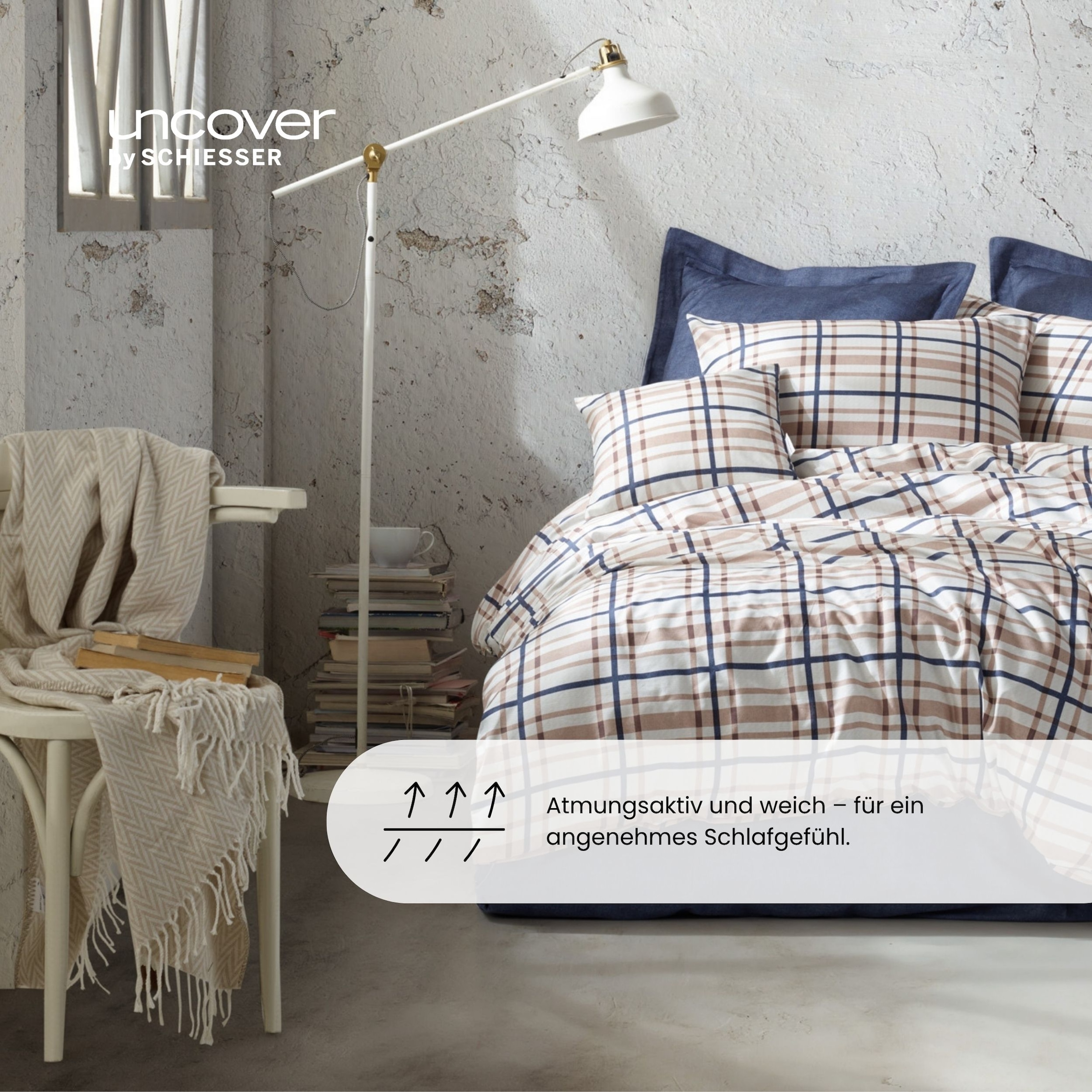 uncover by SCHIESSER Linge de lit »Maxim aus edlem Baumwollsatin, 135x200 cm + 80x80 cm« 2 cuis Made in Green