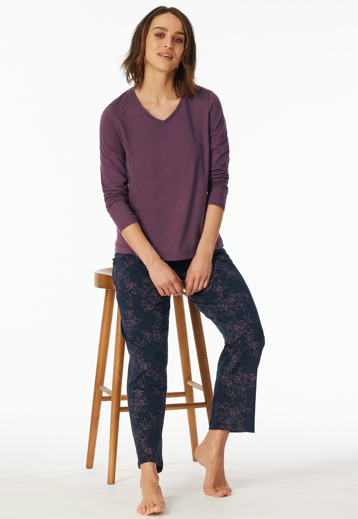 uncover by SCHIESSER Pyjama »Uncover Nightwear« 2 pièces Baumwolle, Singel Jersey-Qualität, langärmelig, atmungsaktiv, bequem