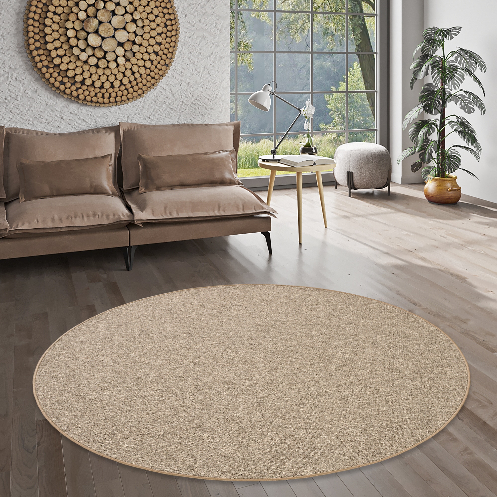 my home Teppich »Fortis, Schlinge, Made in Netherlands« rund 5 mm Höhe Uni Farben, gekettelt, strapazierfähig, Wohnzimmer