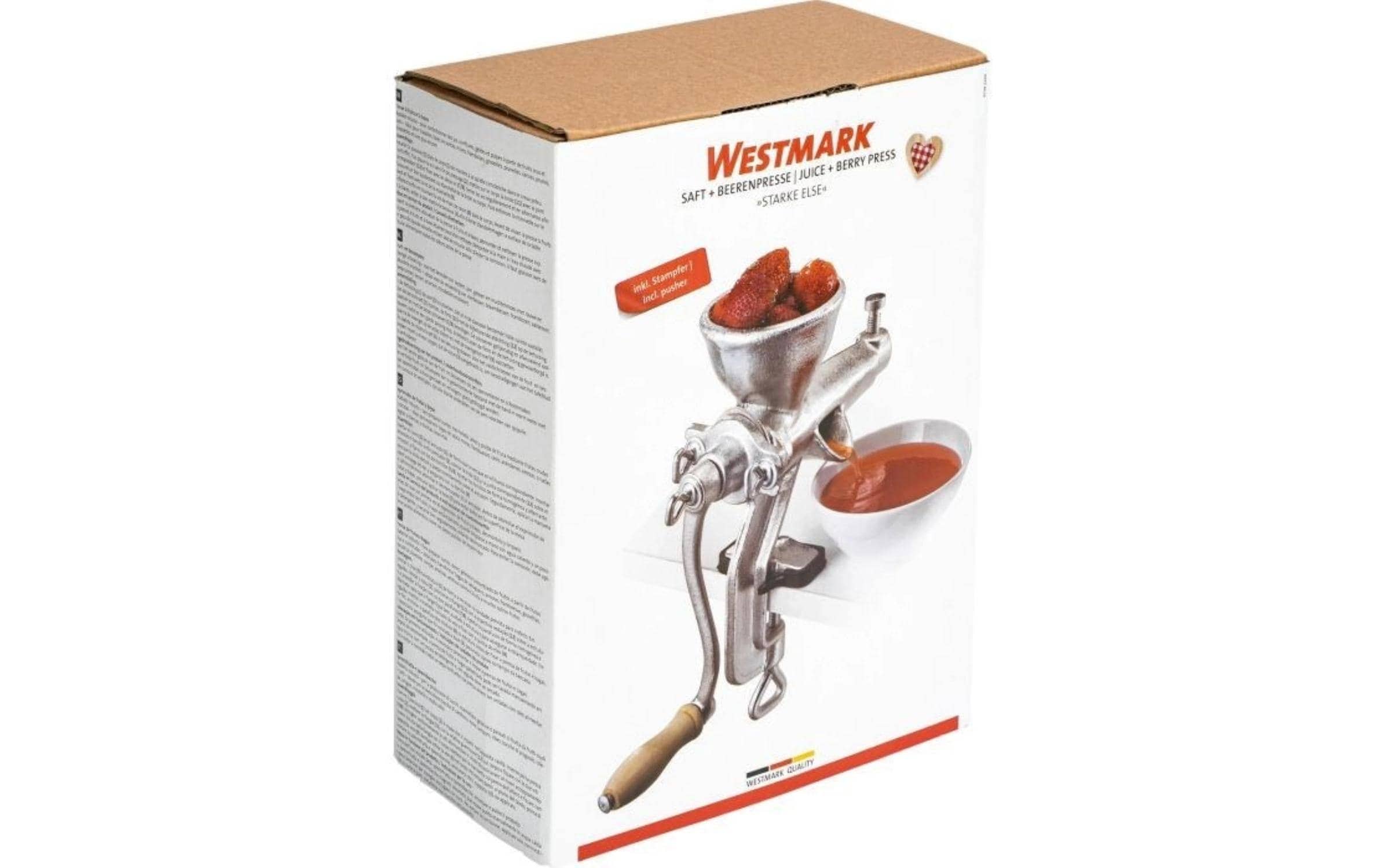 WESTMARK Centrifugeuse »Saft- und Beerenpresse Starke Else, 29 x 10,5 x 43 cm« presse manuelle à jus et baies en tôle d'acier avec fixation de table