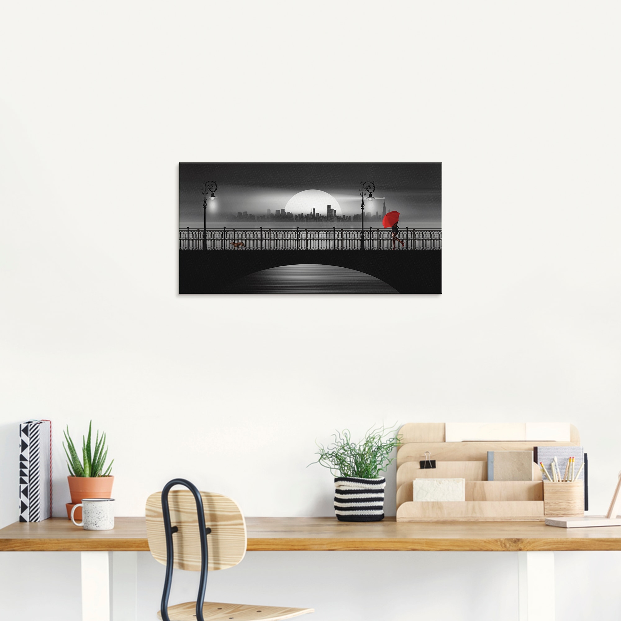 Artland Glasbild »Die Brücke im Regen« Brücken 1 Stk. tlg. in verschiedenen Grössen