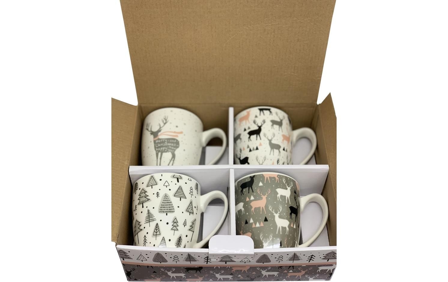   Tasse »Dameco XMAS 400 ml, 4 Stück, Weiss«