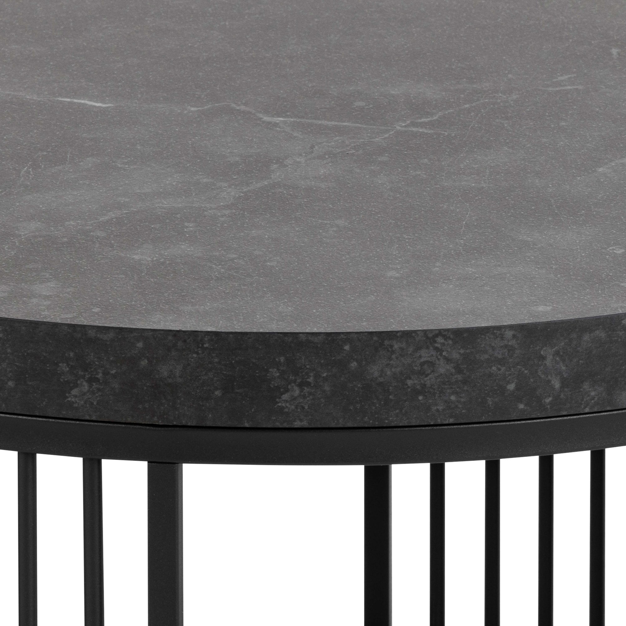 ACTONA GROUP Table basse »Strington« table basse ronde, Izmir mat noir rugueux mélamine, Ø65x35cm