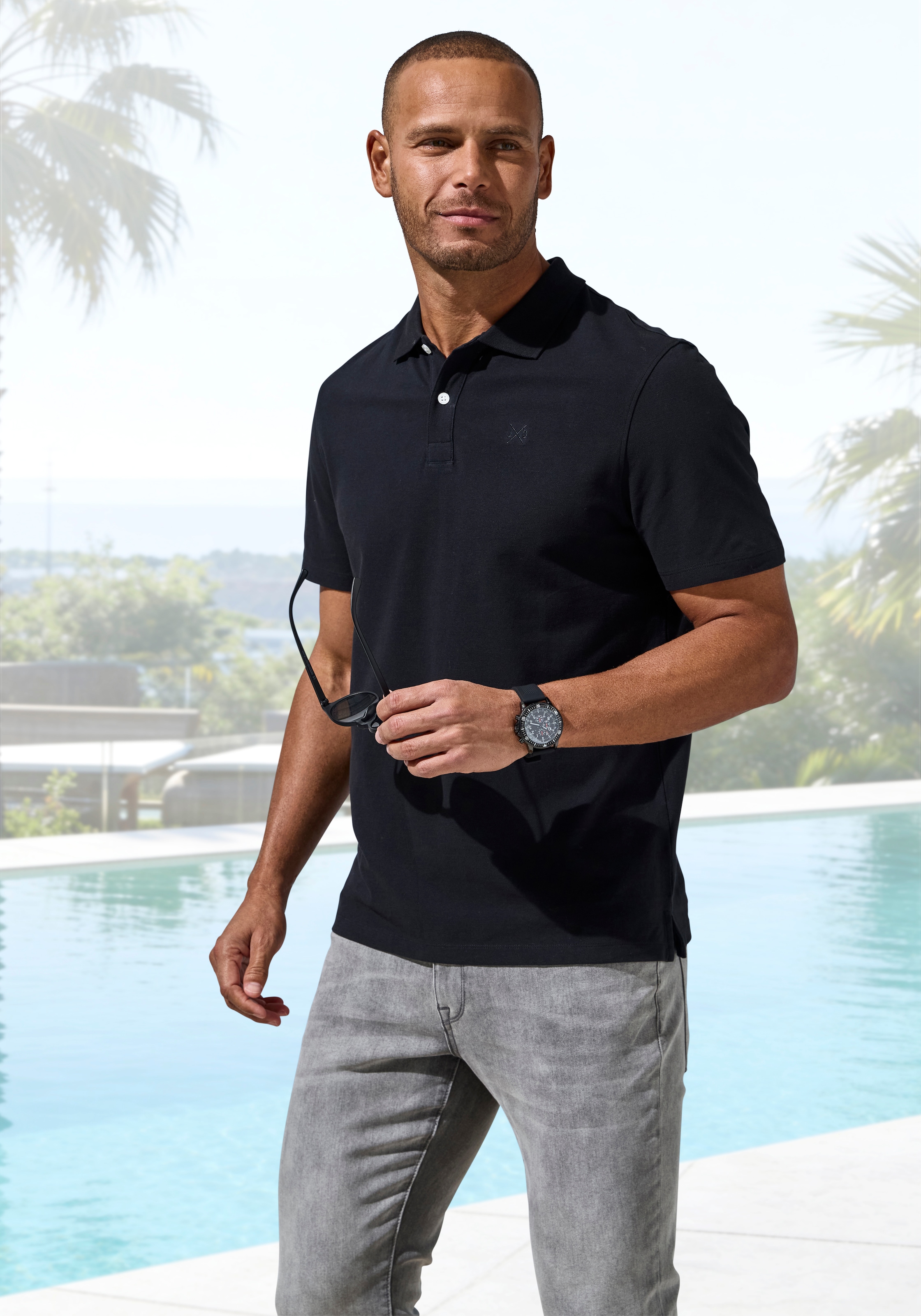 John Devin Polo im-2er-Pack, 2 mit dezenter- hochwertiger Logostickerei - 2er-Sparpack