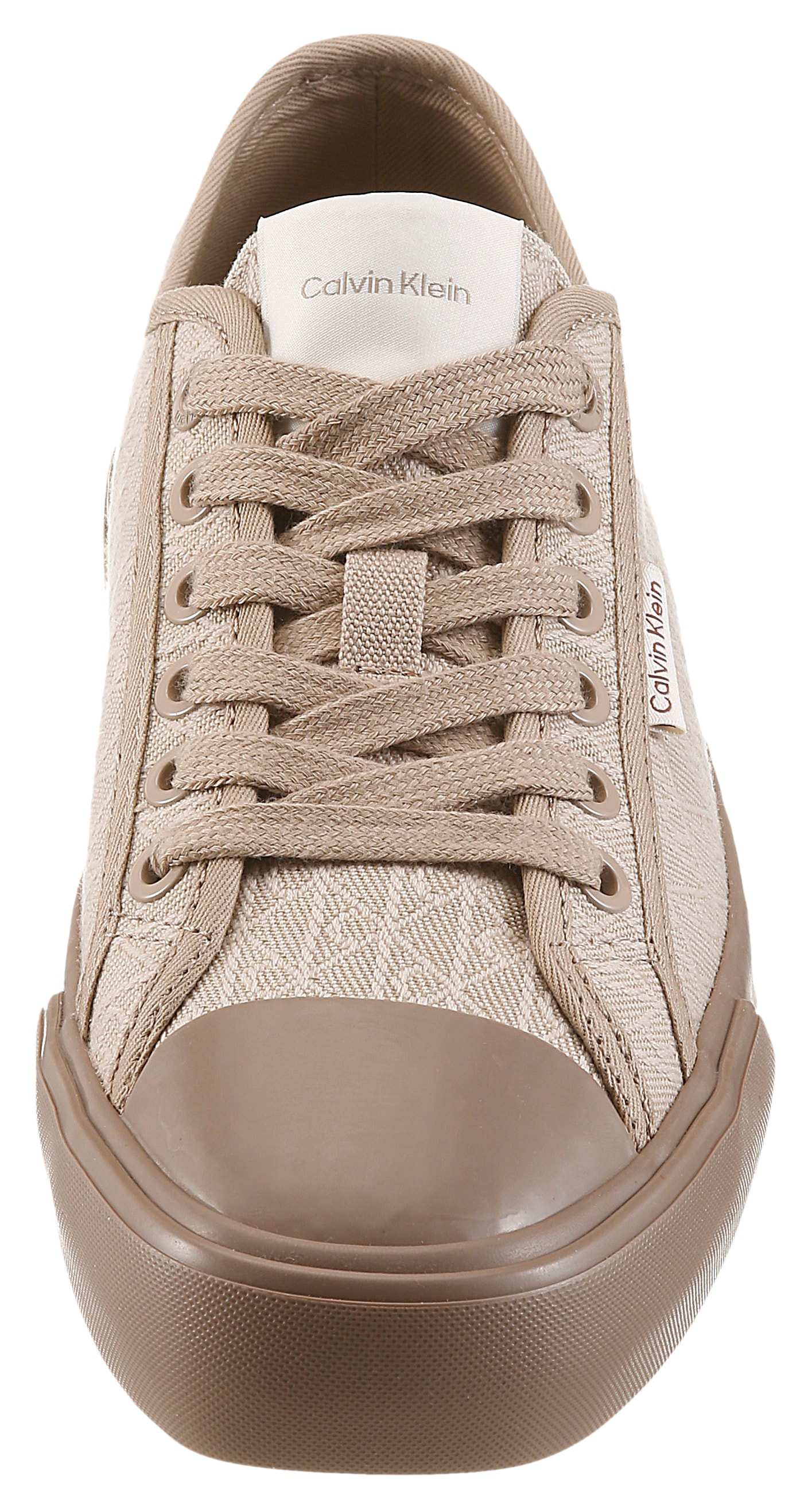 Calvin Klein Baskets à plateforme »VULC LOW LACEUP AOP CANVAS«  Chaussure de loisirs, chaussure basse, à lacets avec plateforme