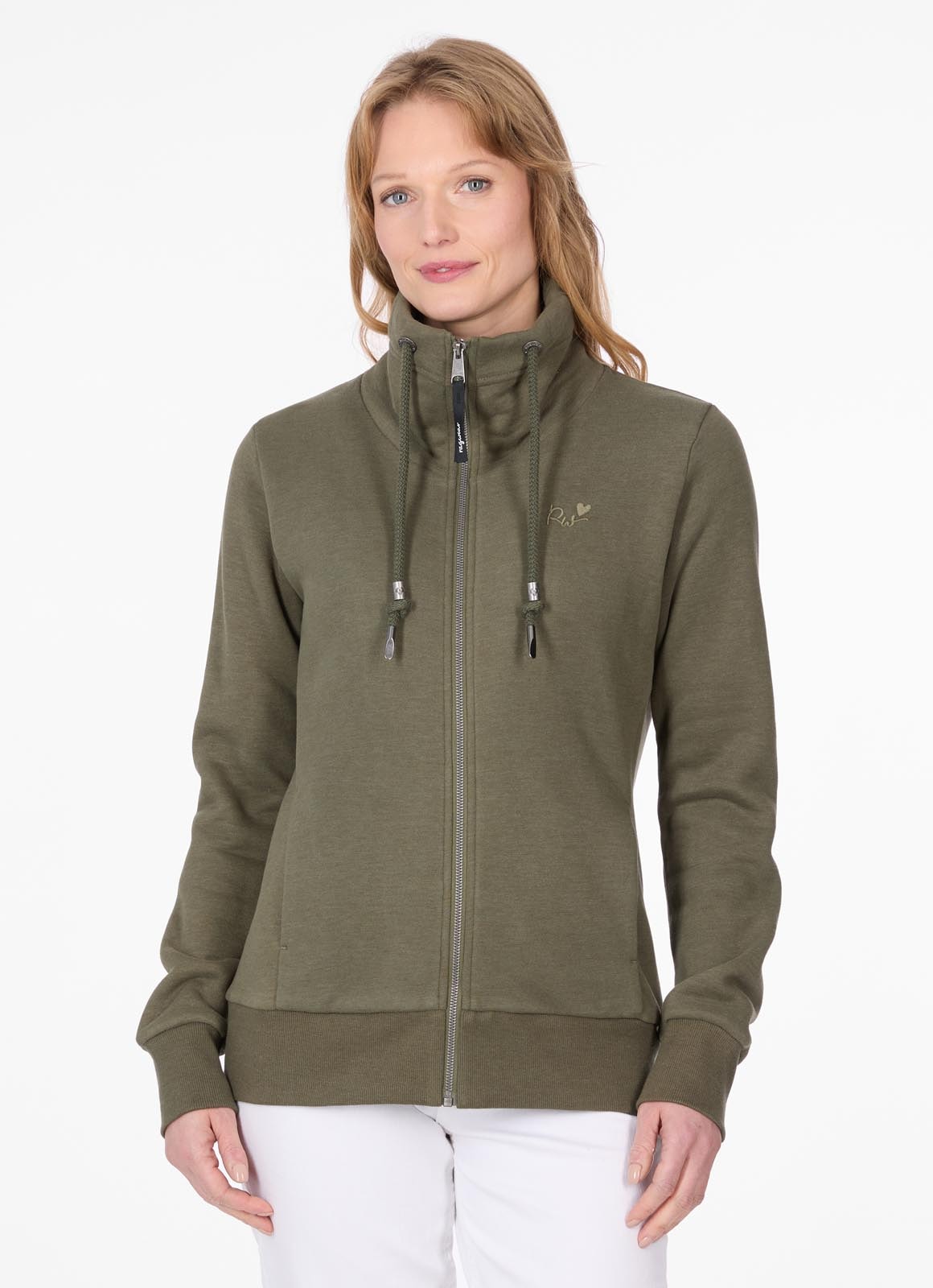 Ragwear Sweatjacke »RONETTE« brushed, in super softer Qualität, unifarbene Optik, mit Stehkragen