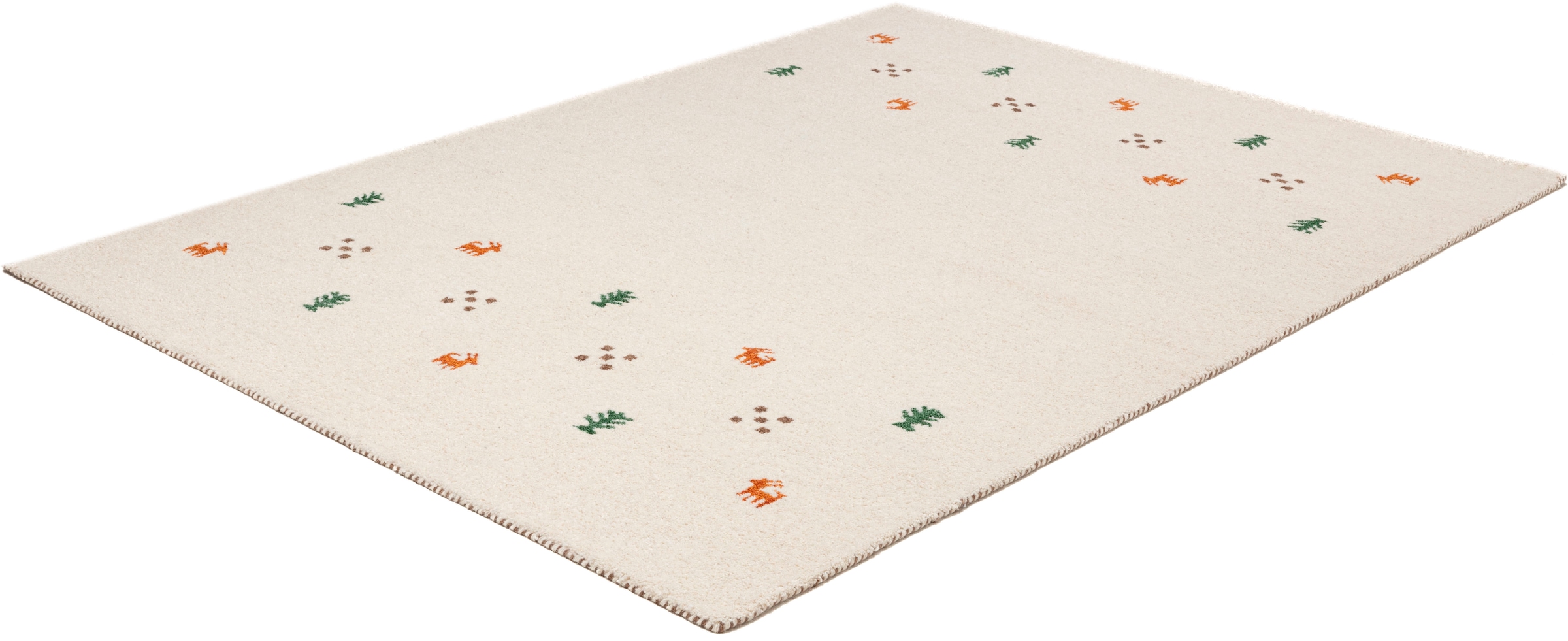 THEKO Tapis en laine »Gabbeh Motiv, Handweb Teppich, Tiermotiv,  reine Wolle, handgewebt« Rectangulaire 14 mm Höhe reine Wolle, handgewebt, Wohnzimmer, Schlafzimmer, Esszimmer