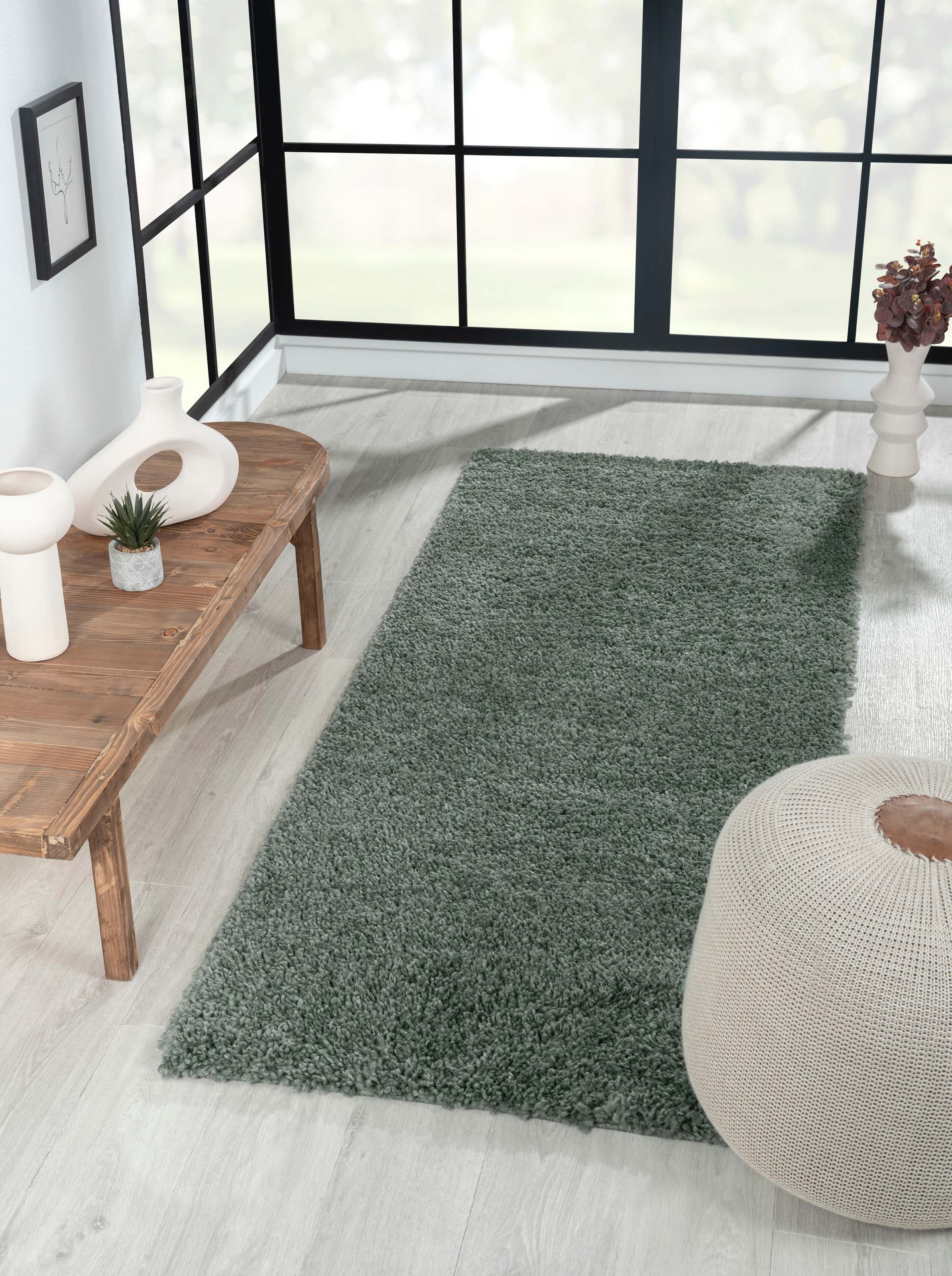 Myflair Möbel & Accessoires Tapis de sol à poils longs »My Shaggy« Rectangulaire 37 mm Höhe Shaggy, Uni Farben, leicht glänzend, Microfaser, extra flauschig