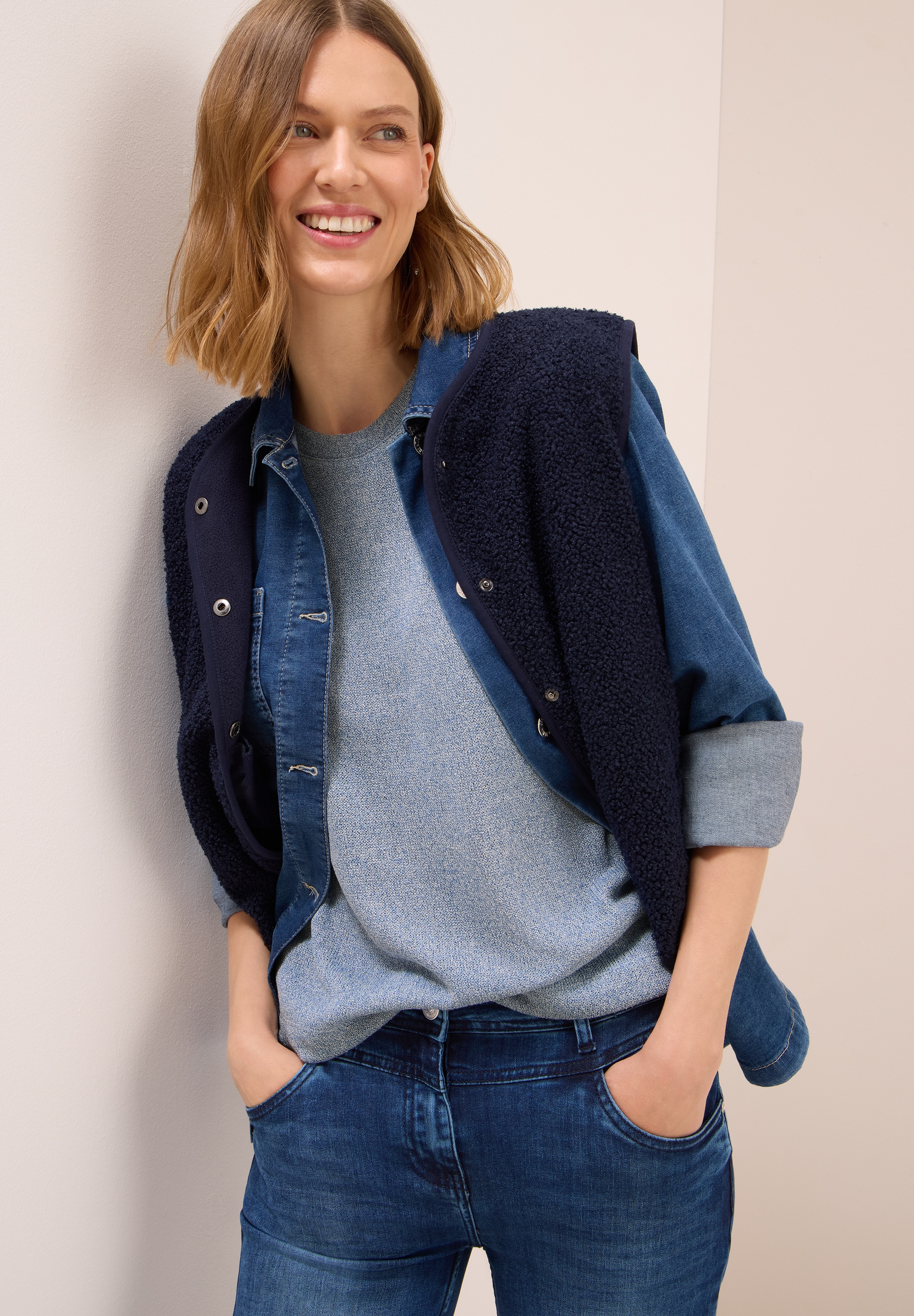 Cecil T-Shirt , in feiner Strick Optik
