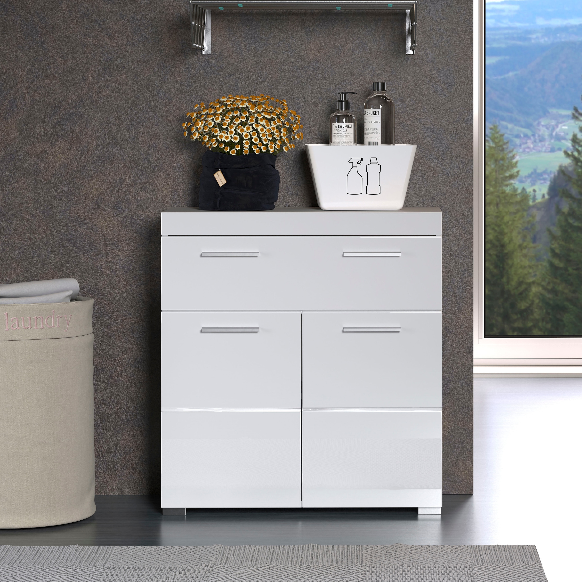 welltime Armoire basse »Avena« Armoire sur pied avec 2 portes, 1 tiroir - (L/P/H) 73/31/79 cm