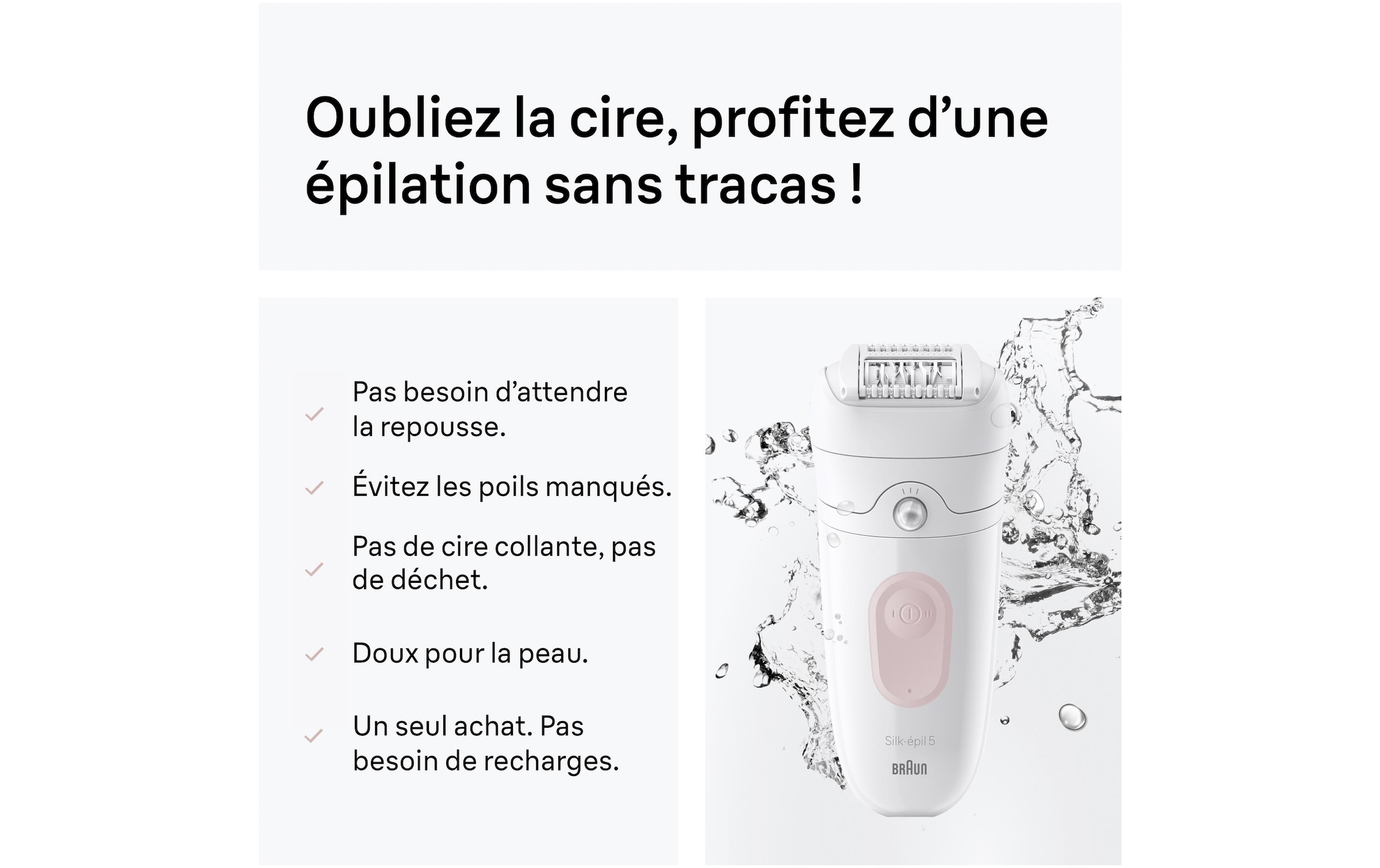 Braun Épilateur »Silk-épil 5 SE5-030« Wet & Dry, Einfache Haarentfernung, Rasieraufsatz und Trimmeraufsatz