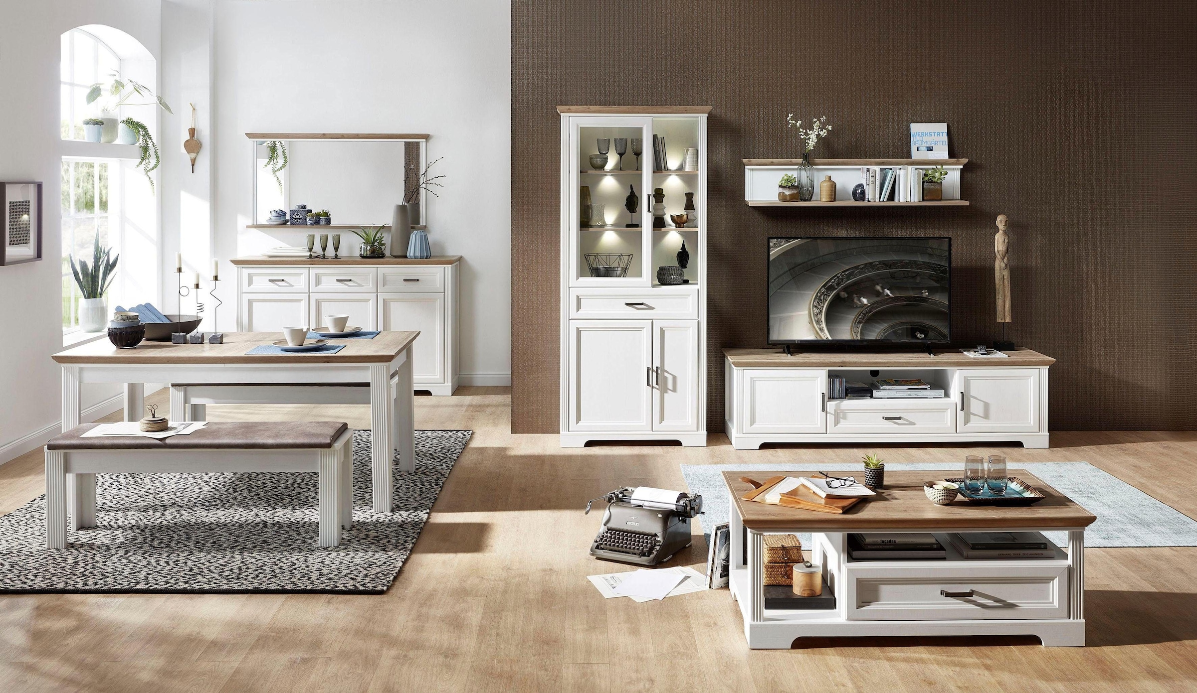 Innostyle Sideboard »Jasmin« Breite 166 cm, 3 Holztüren, 3 Schubkästen