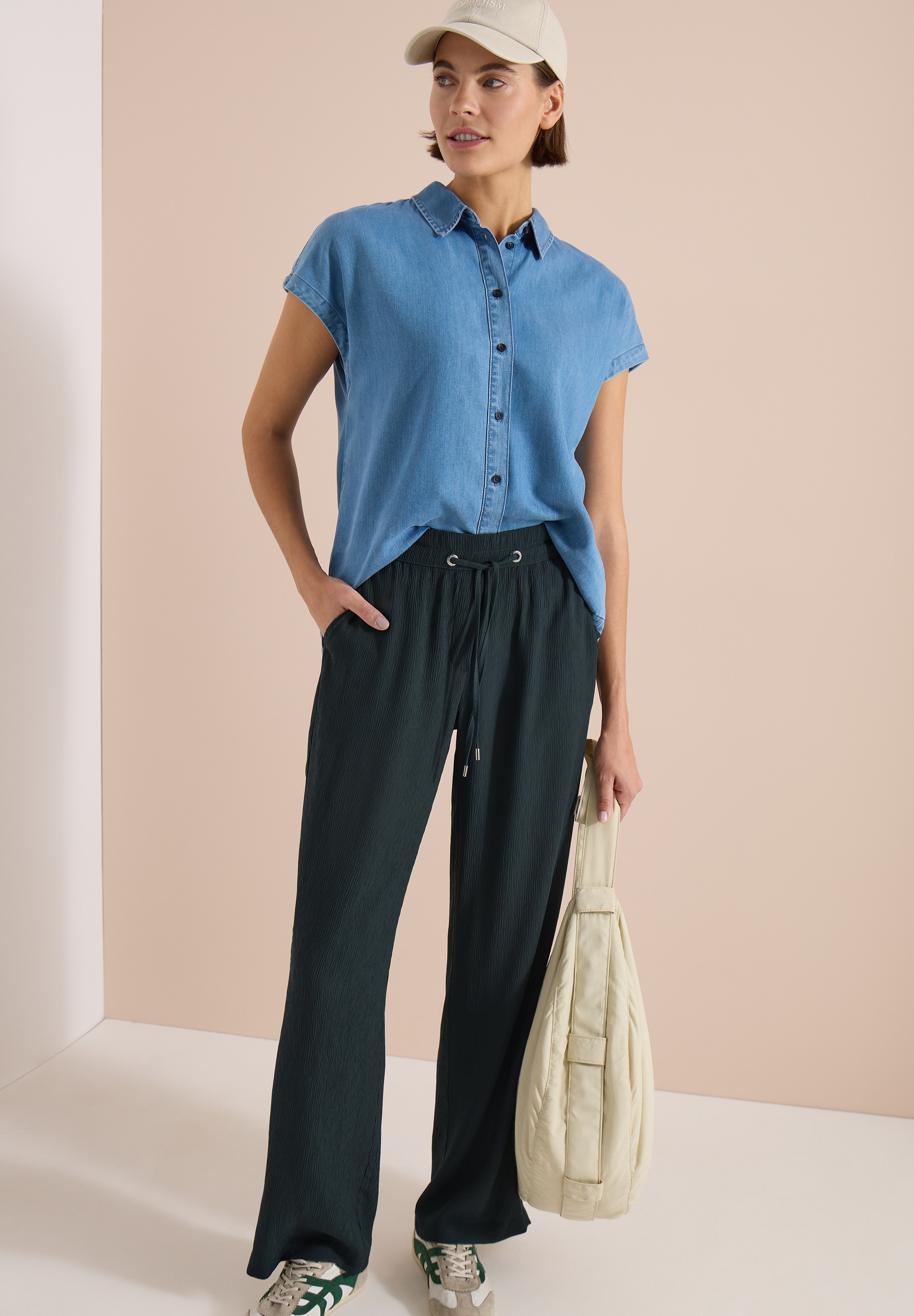 Cecil Pantalon en tissu »Style Neele«  Sommerhose in Struktur-Optik