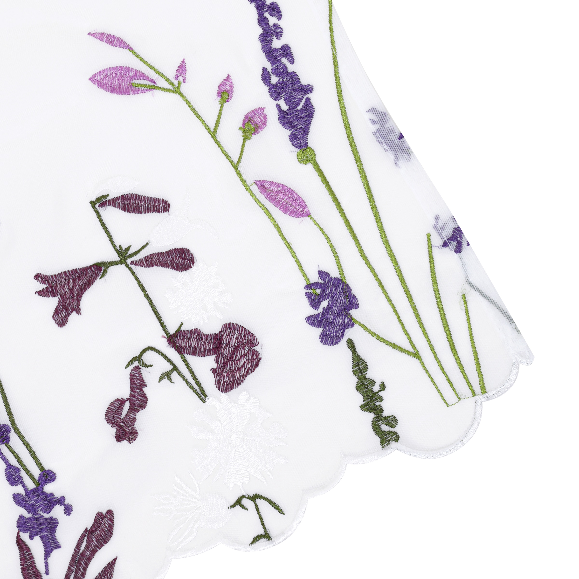 GOODproduct Scheibengardine »Bille« Durchzuglöcher 1 Stk. tlg. transparent, mit einseitiger Stickerei, waschbar, Blumen