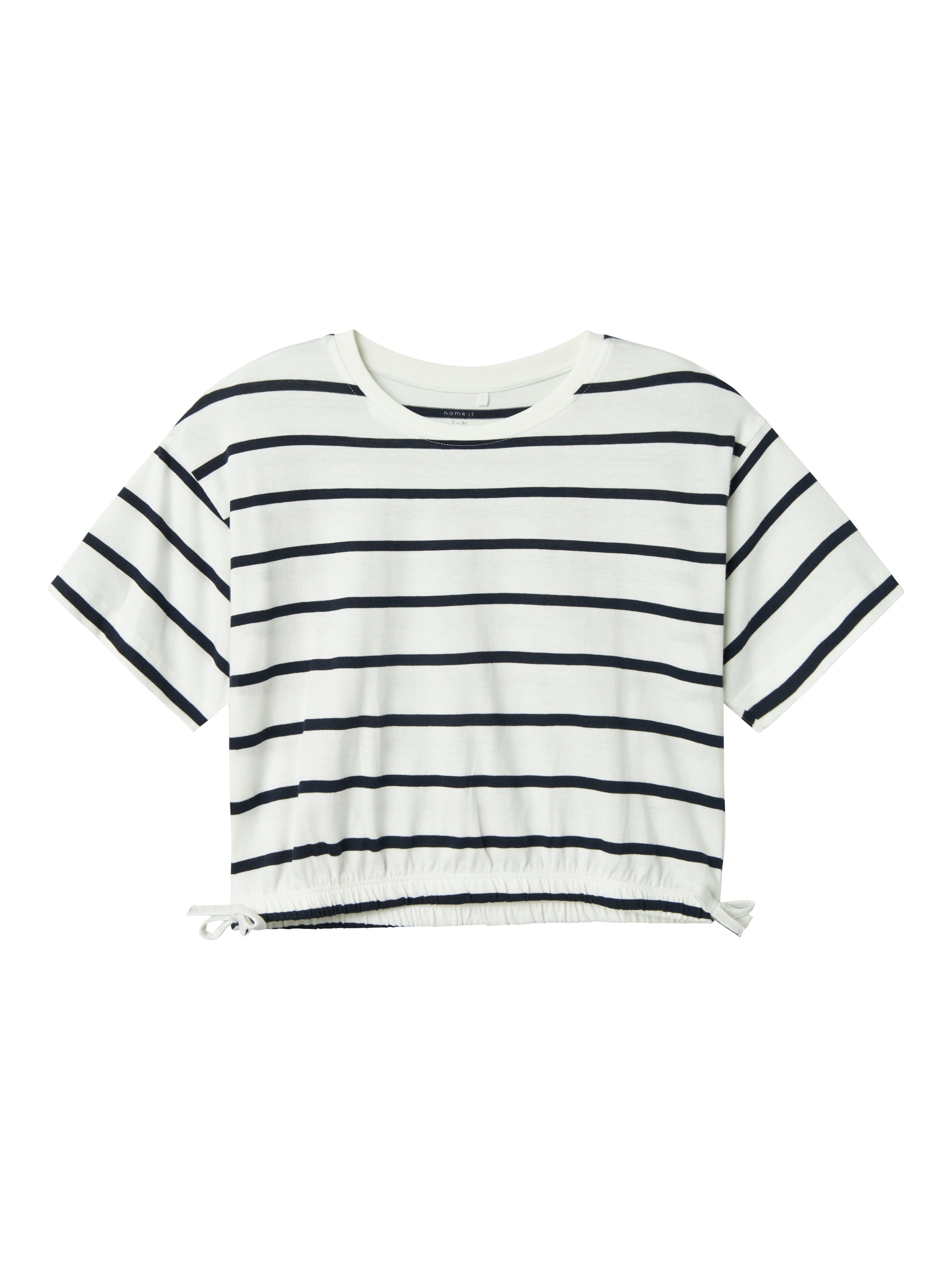 Name It T-Shirt »NKFFUNION SS CROPPED BOXY TOP NOOS« mit Kordelzug in der Taille