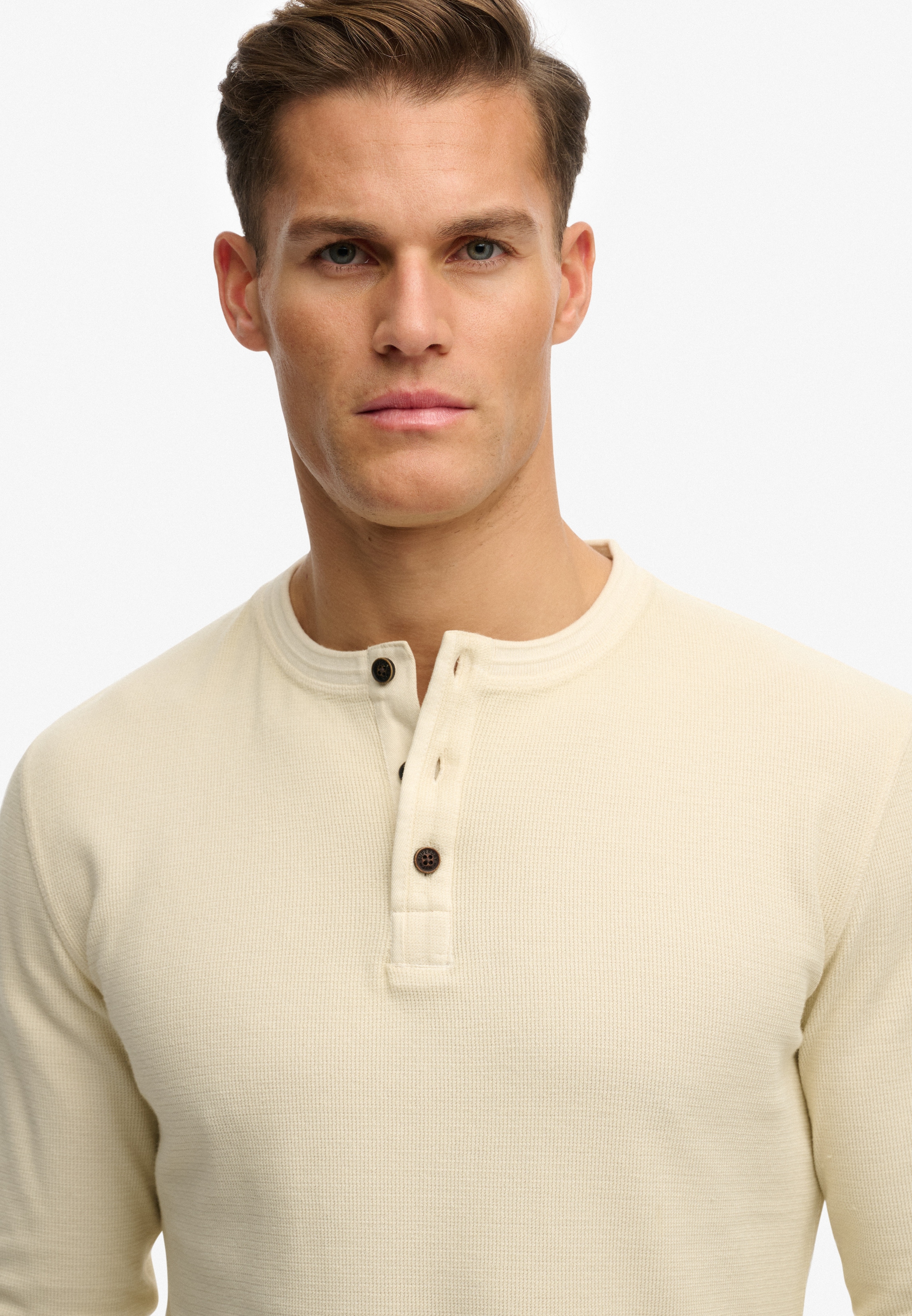 Superdry T-shirt à manches longues »LW TEXTURED GRANDAD TOP«