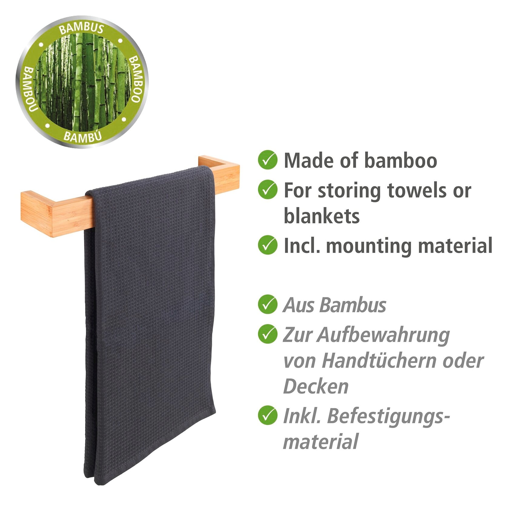 WENKO Porte-serviettes »Bambusa« LxPxH : 40x5x9 cm