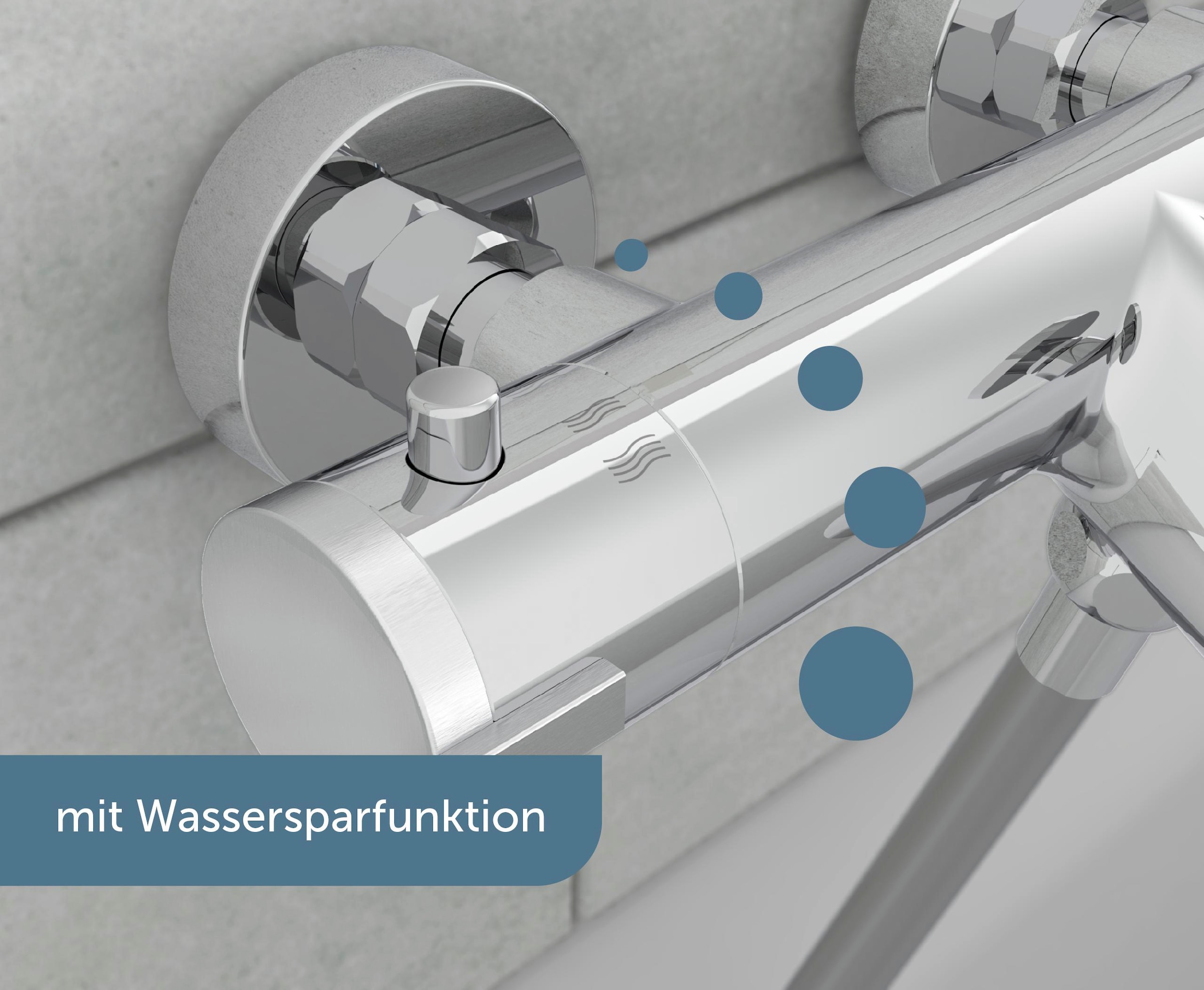 Schütte Wannenarmatur »London« Thermostat, Mischbatterie Badewanne, Wasserhahn Bad, Wannenarmatur