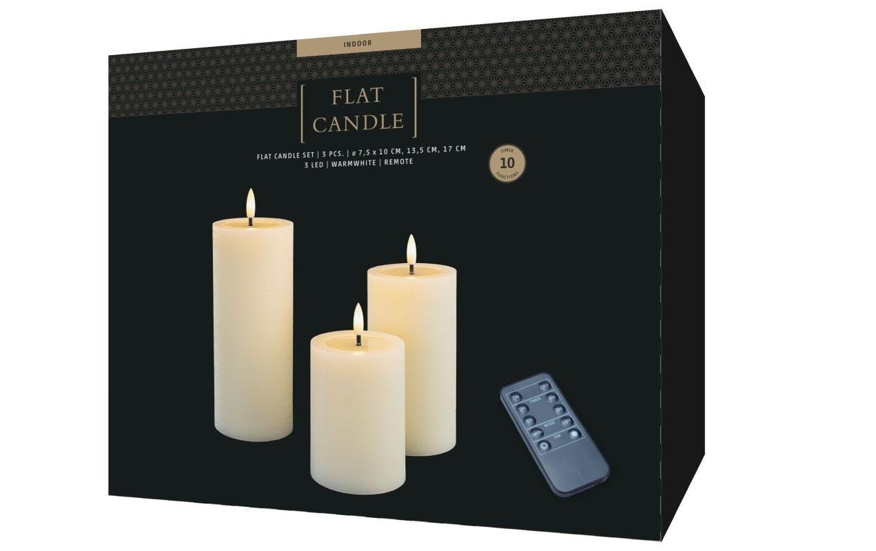 STT Bougie LED »Flat Candle Set, Wachs, creme«