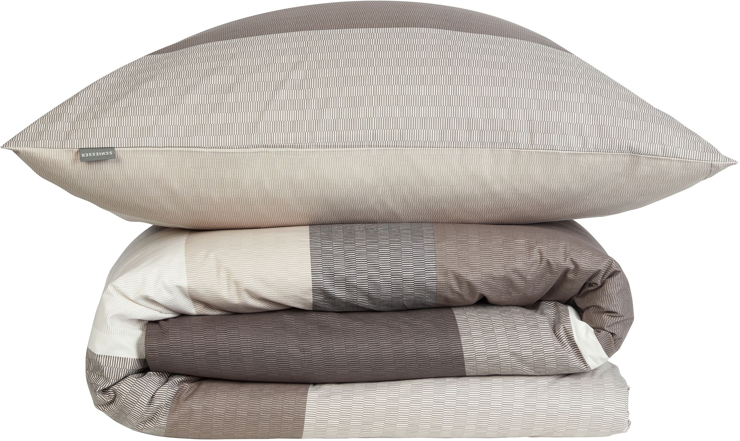 Schiesser Linge de lit »Endy Stripes aus weicher Baumwolle mit grossen und kleinen Streifen« 2 cuis Made in Green