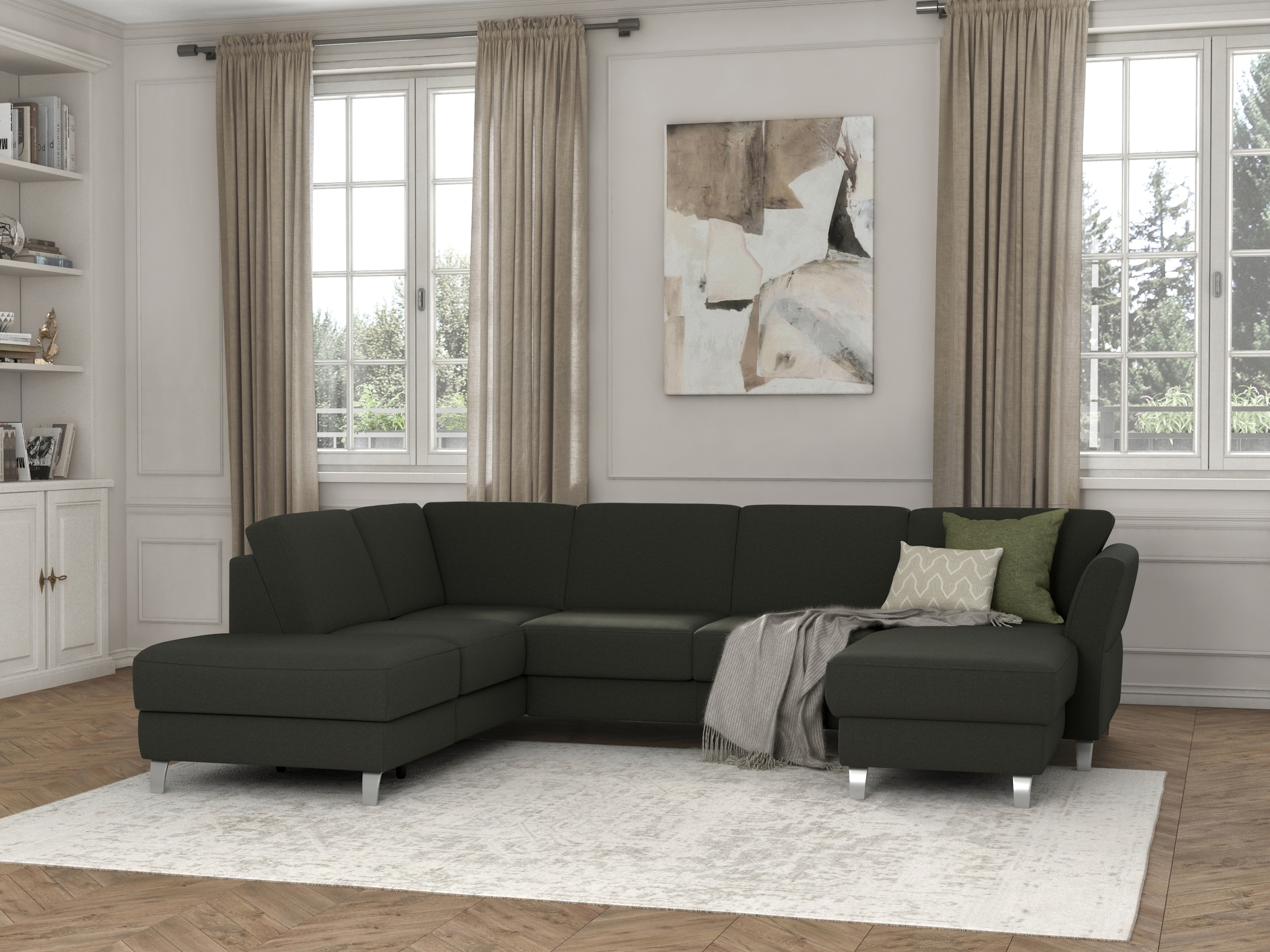 sit&more Paysage de salon »Visby U-Form« Wahlweise mit Bettfunktion und Stauraum, frei im Raum stellbar