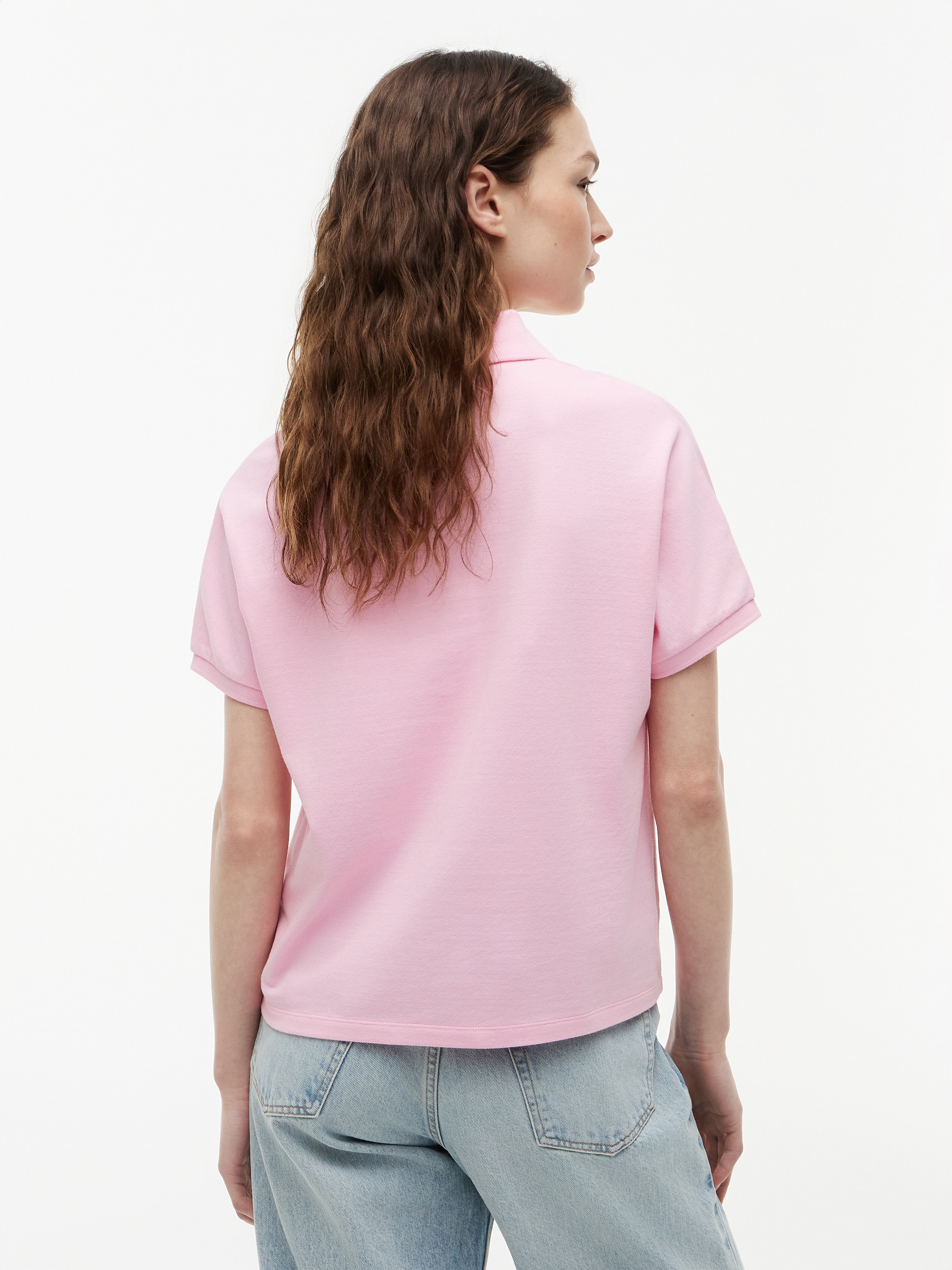 Tommy Hilfiger Polo »TH SCRIPT MODERN SS POLO« mélange de coton, col polo, patte de boutonnage courte