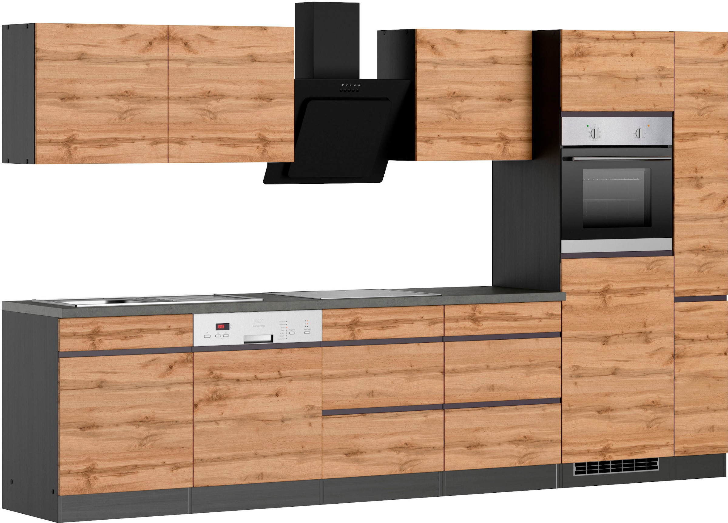 KOCHSTATION Küchenzeile »KS-Riesa« Stellbreite 330 cm, ohne E-Geräte