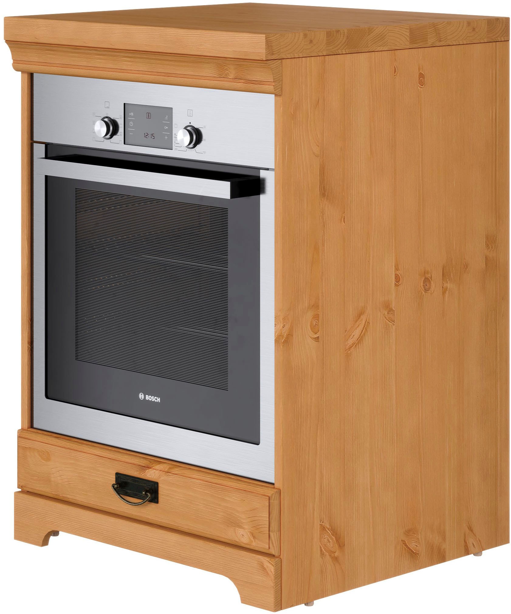 Home affaire Armoire encastrée pour cuisinière »Rügen« Breite 60 cm, Kiefer massiv, Nischenmass Herd B/T/H 56,7/54,2/60,5 cm