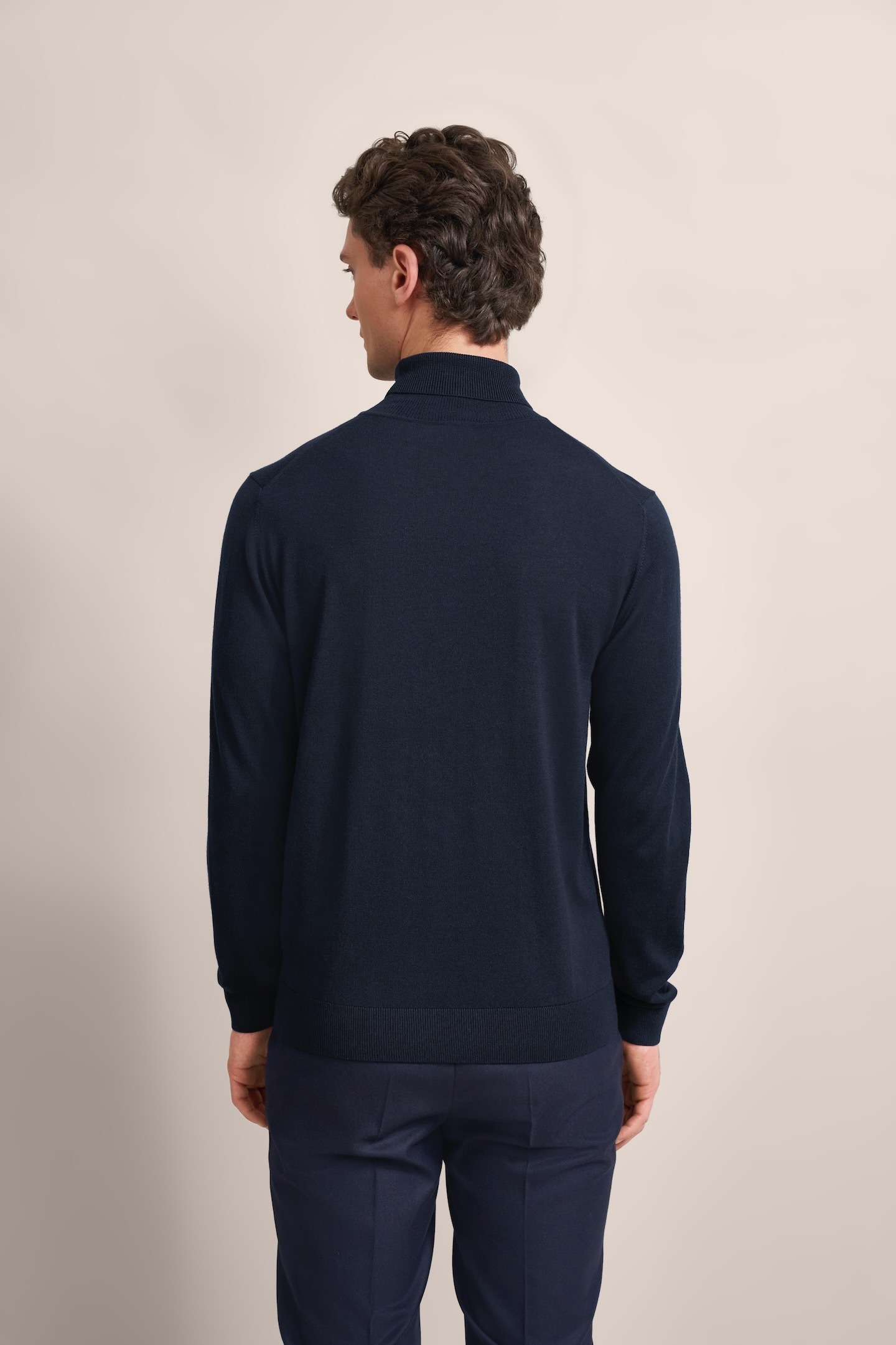 bugatti Pull à col roulé aus 100 % Merinowolle