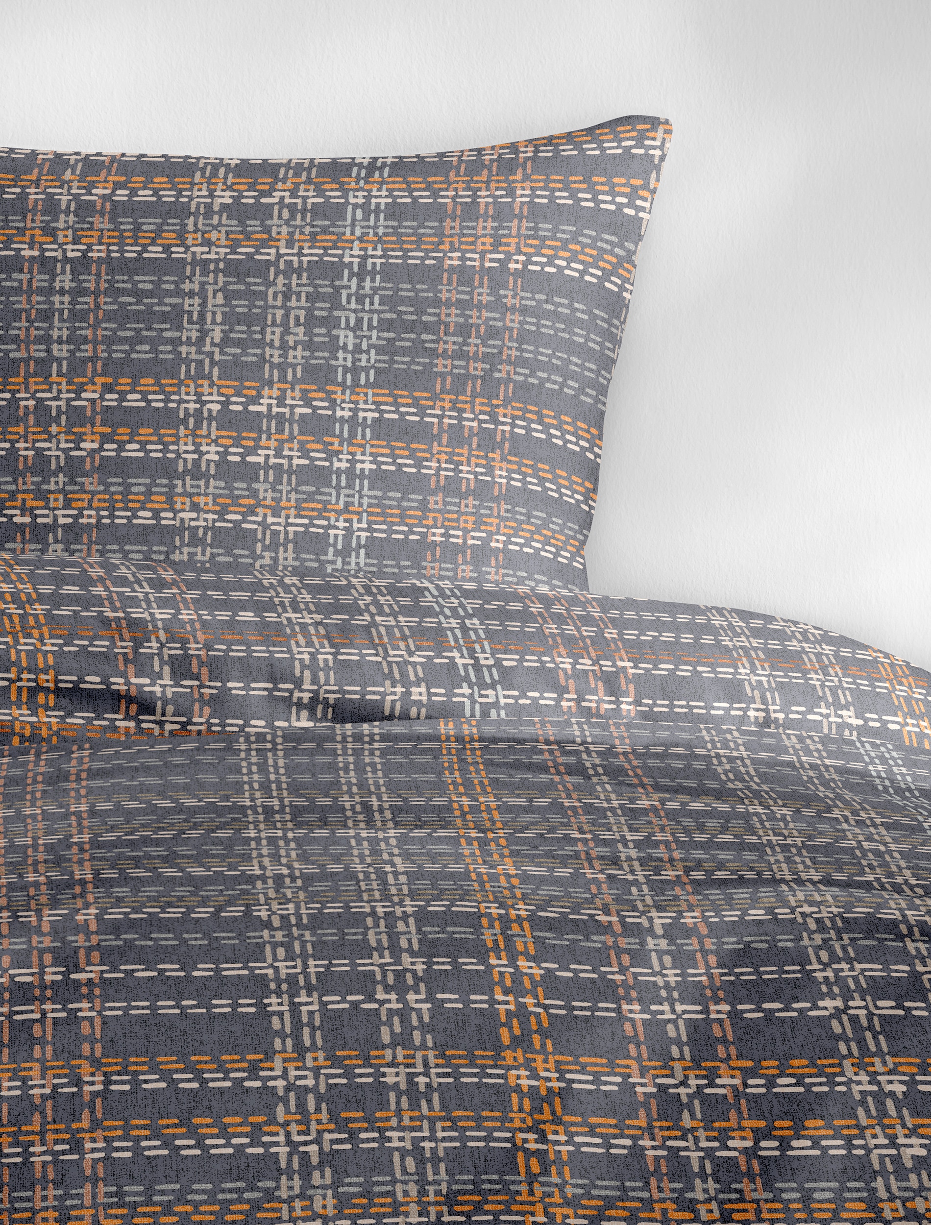 BIERBAUM Bettwäsche »4143« 2 Stk. tlg. Biber, 100 % Baumwolle, pflegeleicht, kuschelig weich