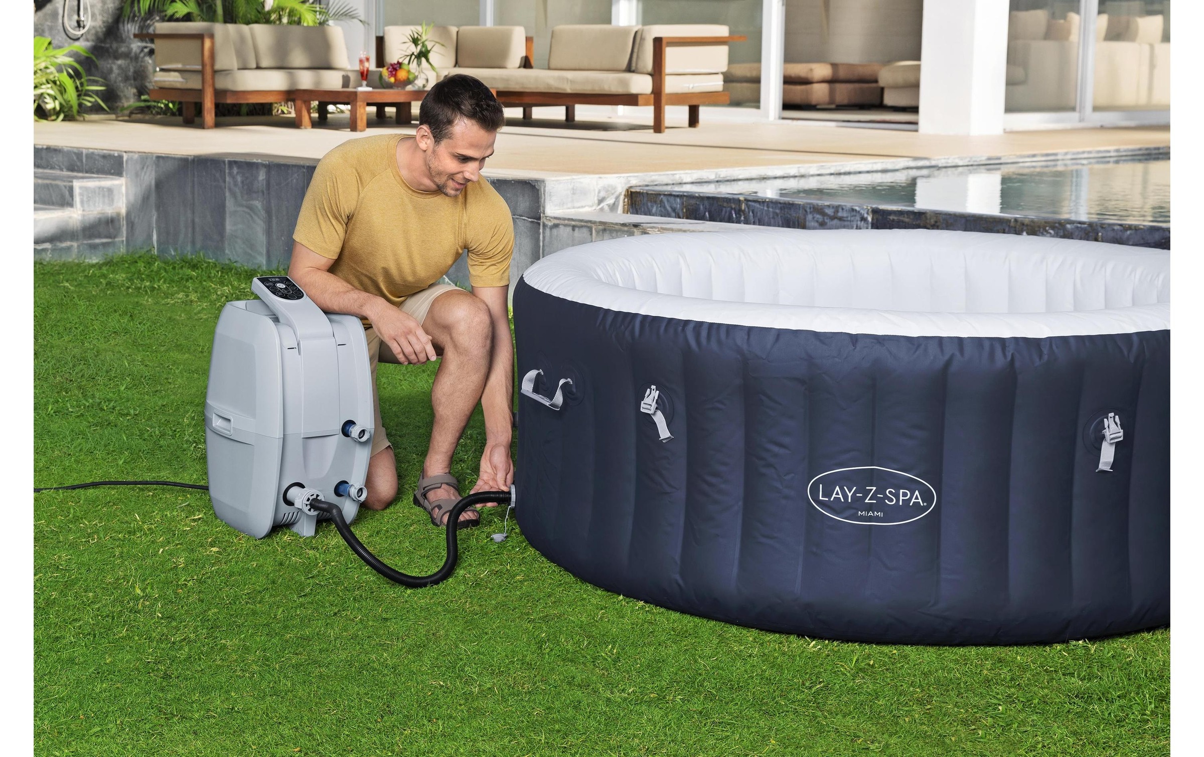 Bestway Whirlpool »Miami AirJet Ø 180« Aufblasbarer, energieeffizienter Whirlpool für vier Personen