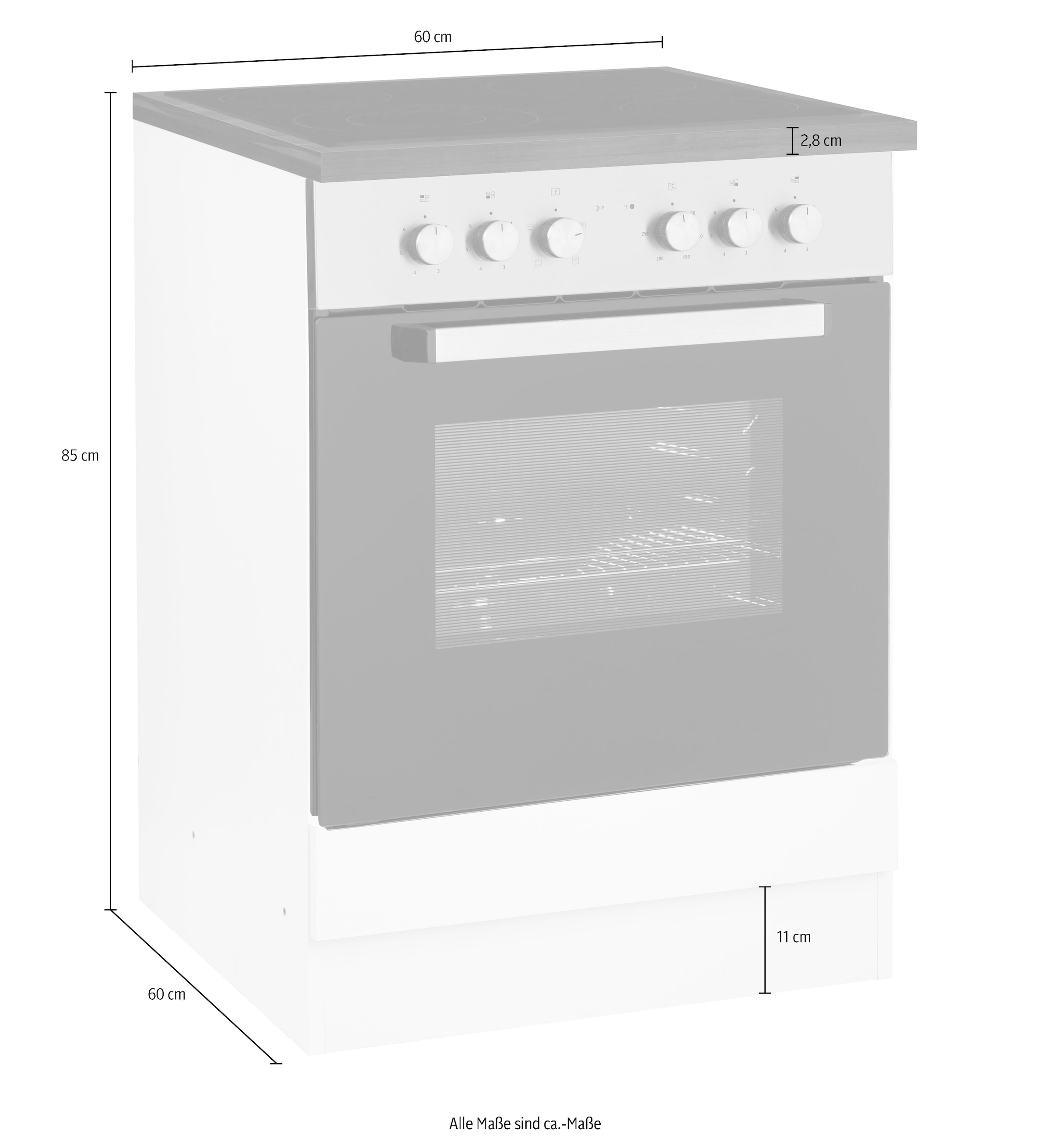 KOCHSTATION Armoire encastrée pour cuisinière »KS-Samos« 60 cm de large