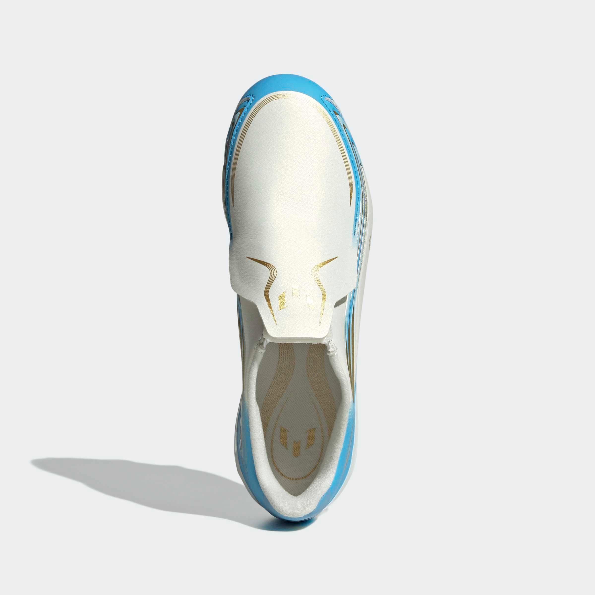 adidas Performance Fussballschuh »F50 MESSI LEAGUE KIDS , FESTE BÖDEN, OHNE SCHNÜRSENKEL«  Aussensohle für Rasen und feste Böden, für Jugendliche & Kinder